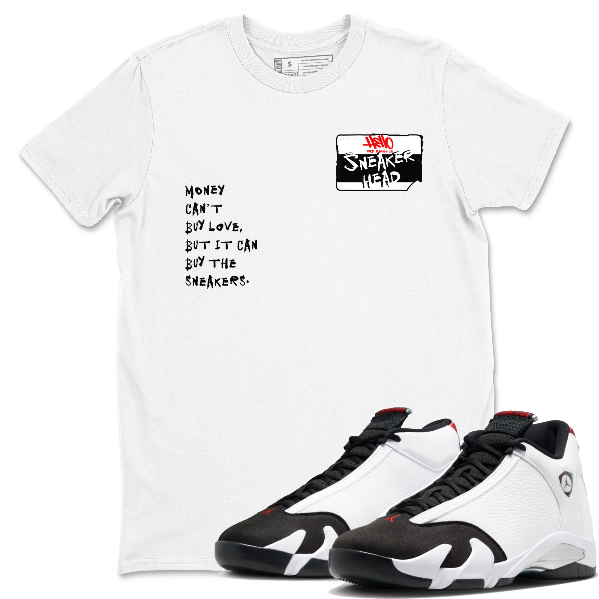 Air Jordan 14 Black Toe t shirts to match sneakers Sneakerhead Badge sneaker match tees 14s Black Toe sneaker match tee Drip Gear Zone unisex cotton White 1 shirts