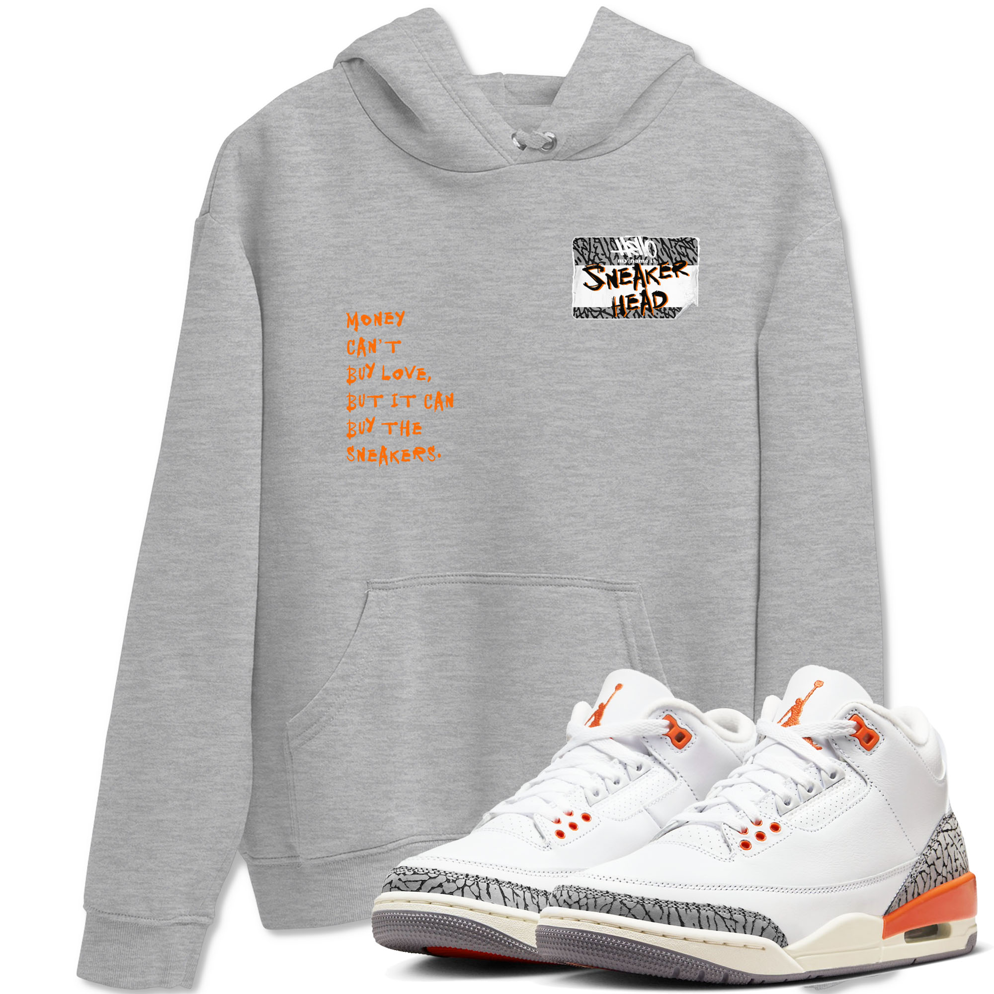 3s Georgia Peach shirt to match jordans Sneakerhead Badge sneaker tees Air Jordan 3 Georgia Peach Drip Gear Zone unisex cotton Heather Grey 1 crew neck shirt