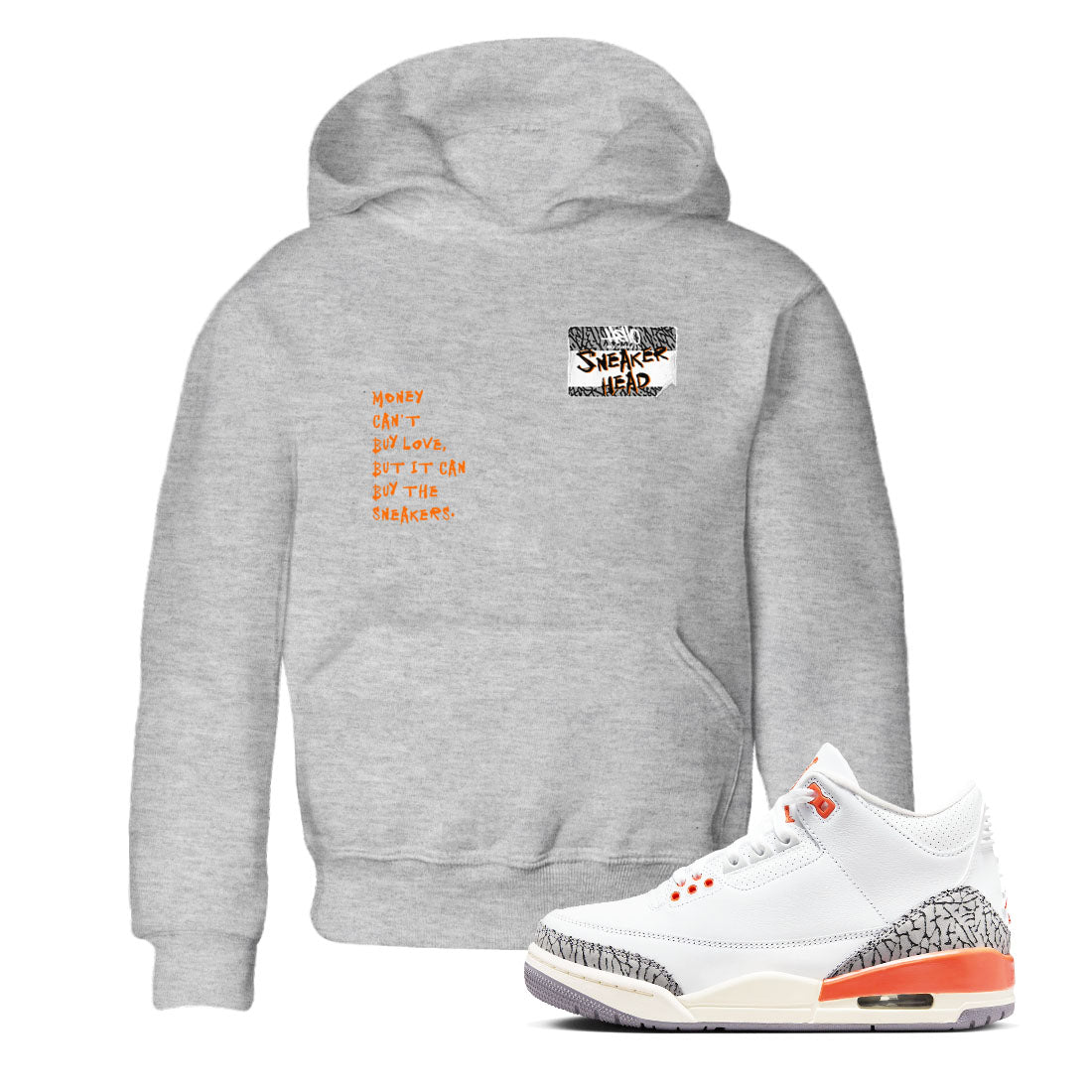 3s Georgia Peach shirt to match jordans Sneakerhead Badge sneaker tees Air Jordan 3 Georgia Peach Drip Gear Zone baby toddler Heather Grey 1 cotton Shirt