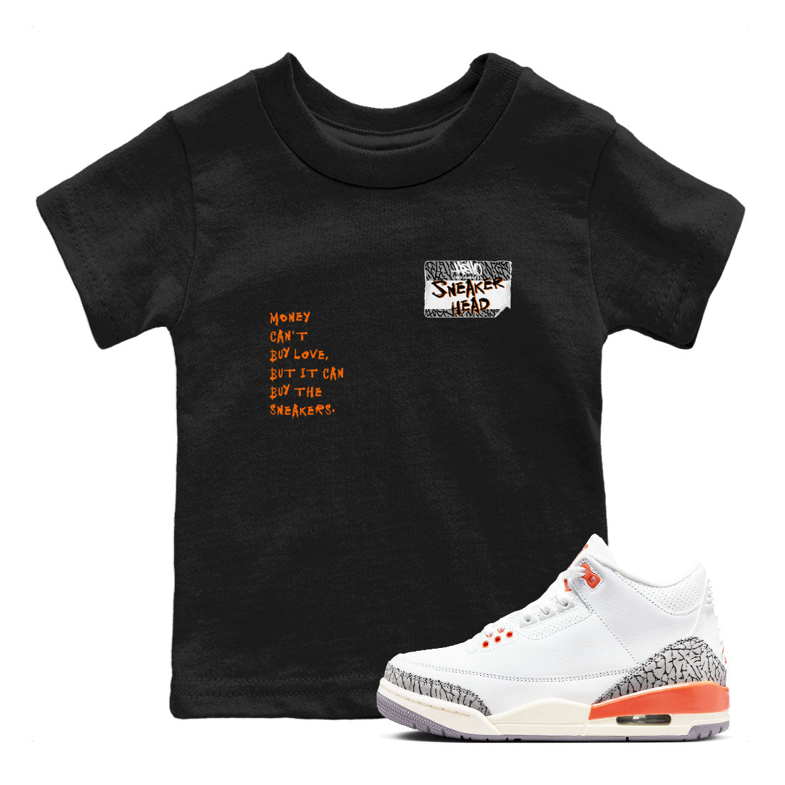 3s Georgia Peach shirt to match jordans Sneakerhead Badge sneaker tees Air Jordan 3 Georgia Peach Drip Gear Zone baby toddler Black 1 cotton Shirt