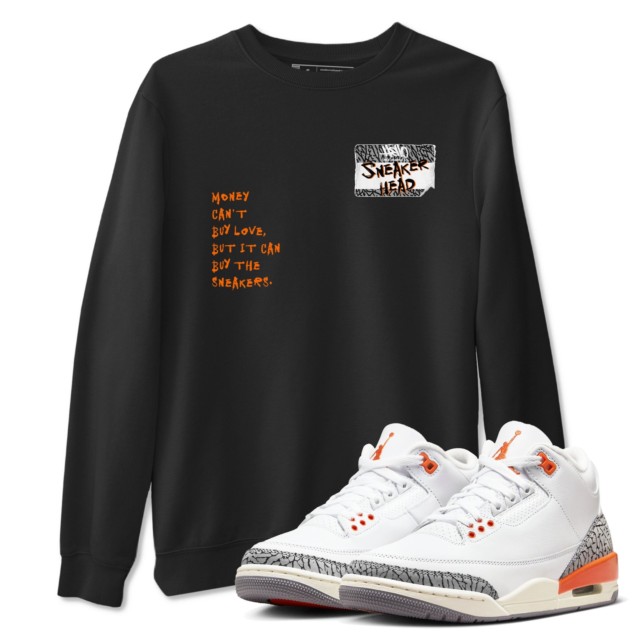 3s Georgia Peach shirt to match jordans Sneakerhead Badge sneaker tees Air Jordan 3 Georgia Peach Drip Gear Zone unisex cotton Black 1 crew neck shirt