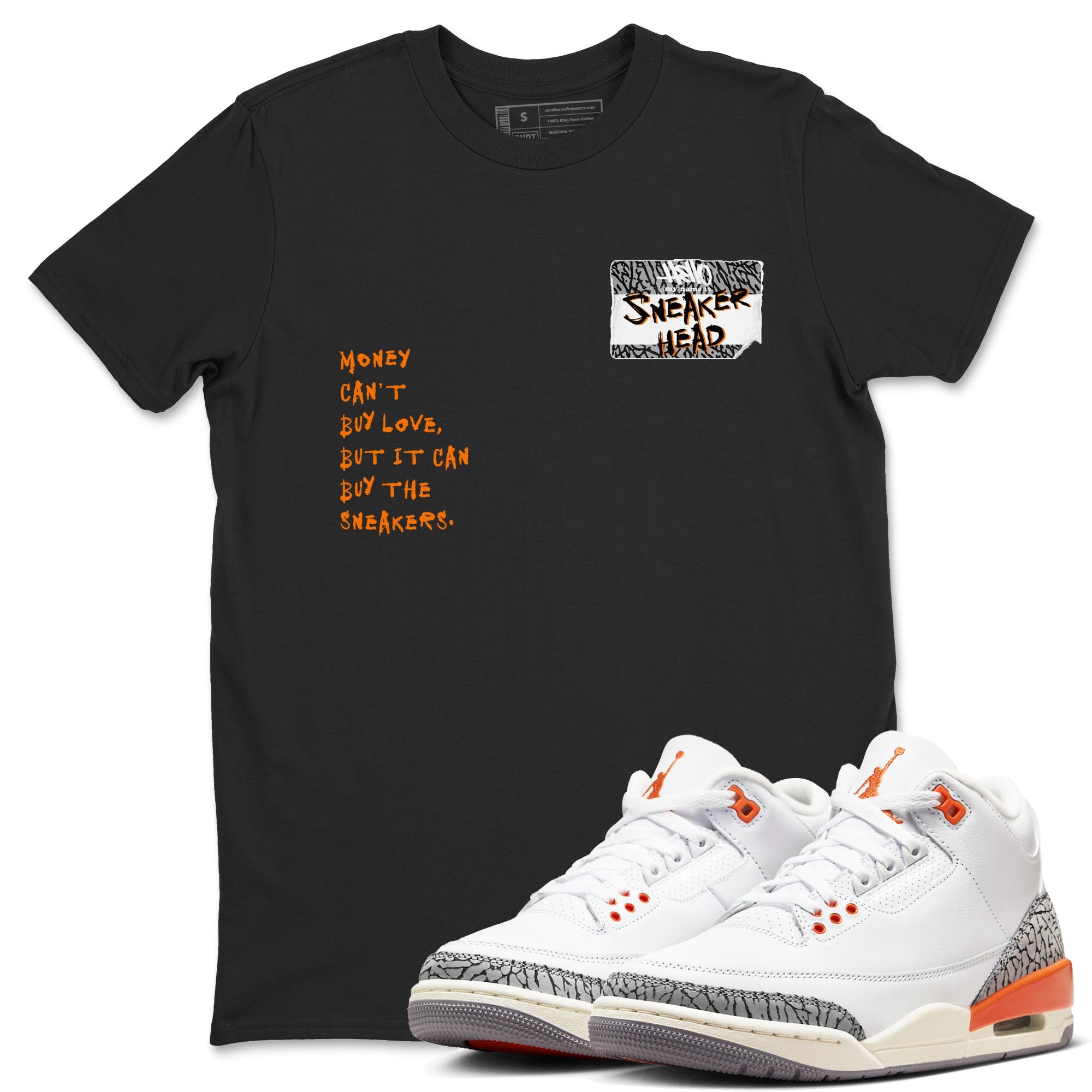 3s Georgia Peach shirt to match jordans Sneakerhead Badge sneaker tees Air Jordan 3 Georgia Peach Drip Gear Zone unisex cotton Black 1 crew neck shirt