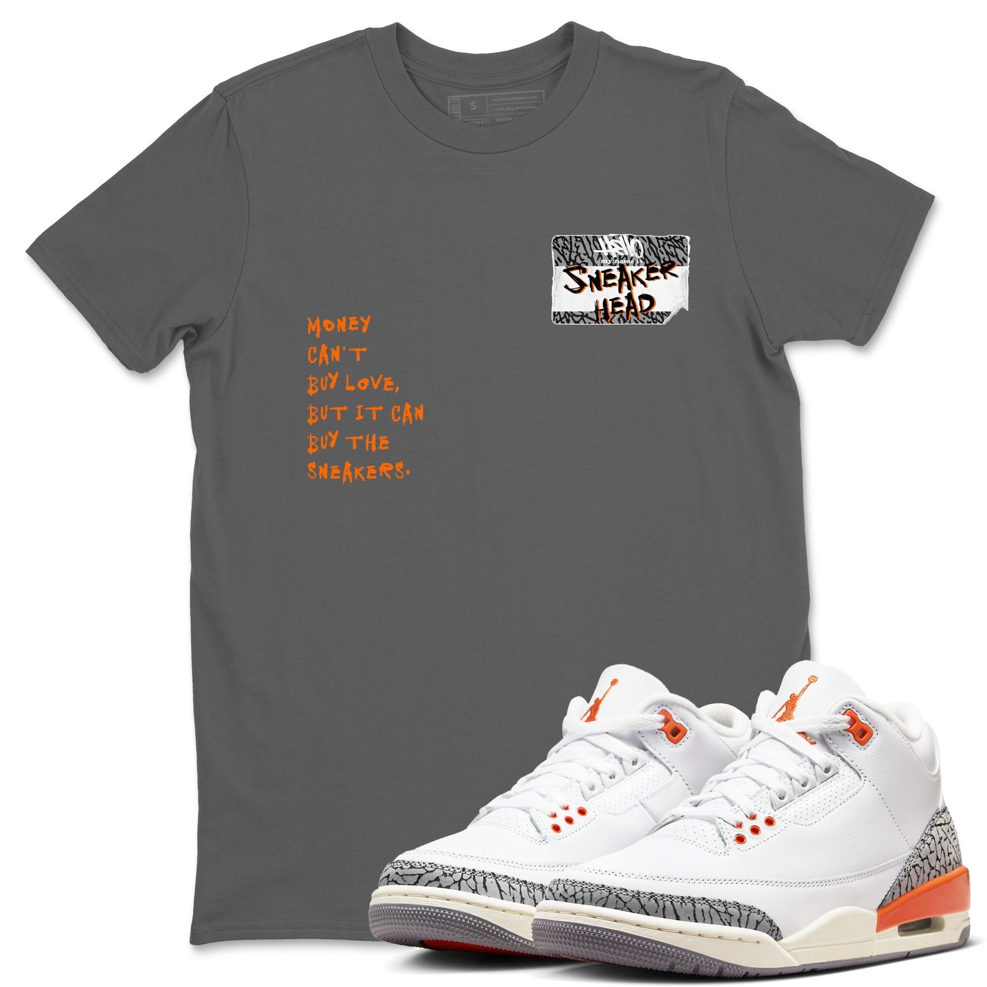 3s Georgia Peach shirt to match jordans Sneakerhead Badge sneaker tees Air Jordan 3 Georgia Peach Drip Gear Zone unisex cotton Cool Grey 1 crew neck shirt
