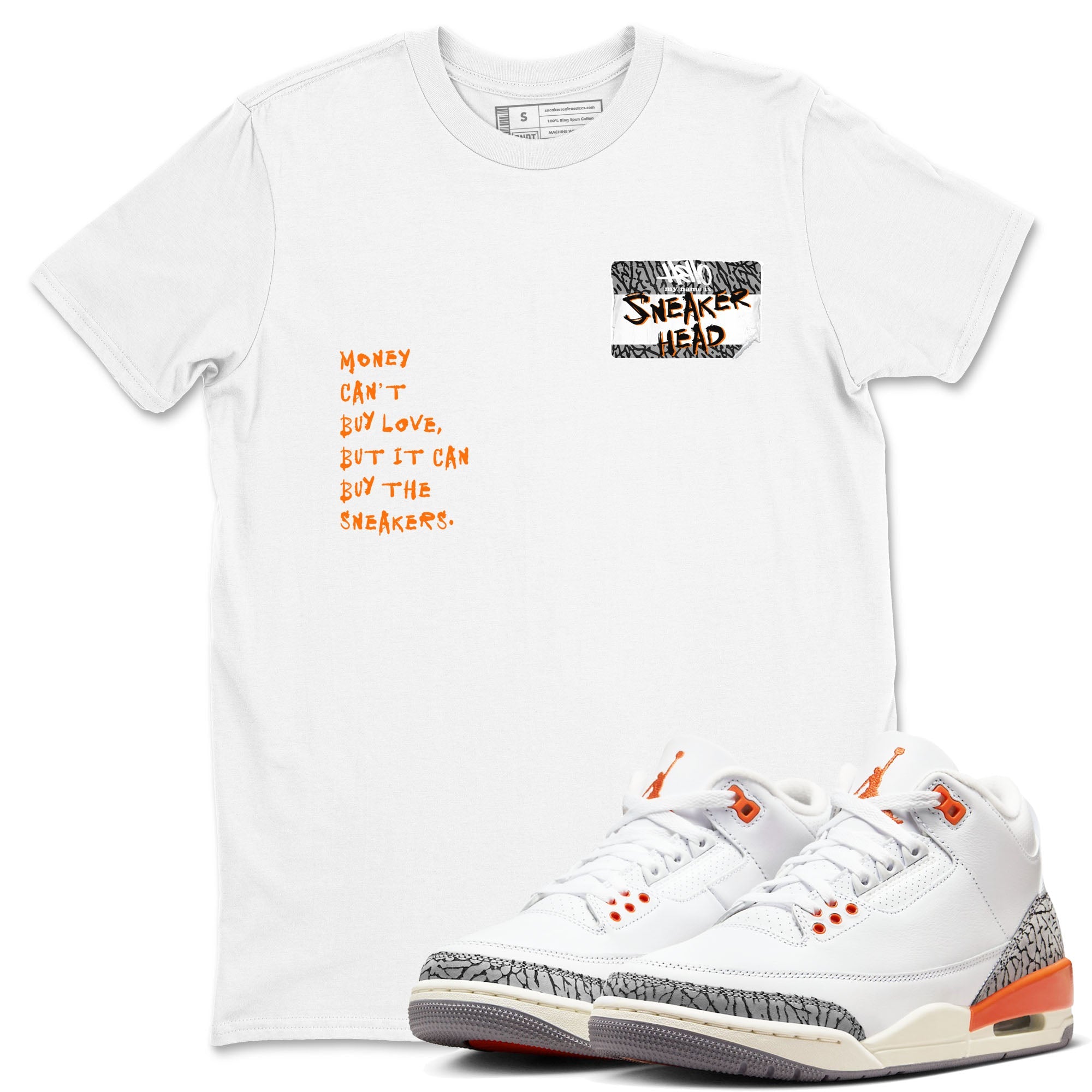 3s Georgia Peach shirt to match jordans Sneakerhead Badge sneaker tees Air Jordan 3 Georgia Peach Drip Gear Zone unisex cotton White 1 crew neck shirt