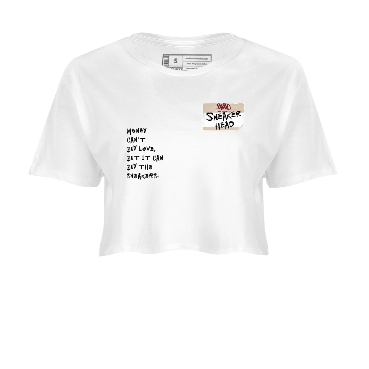 4s A Ma Maniere x Fossil Stone shirts to match jordans Sneakerhead Badge sneaker match tees Air Jordan 4 A Ma Maniere x Fossil Stone match shoes to clothes Drip Gear Zone unisex cotton White 2 crop tee