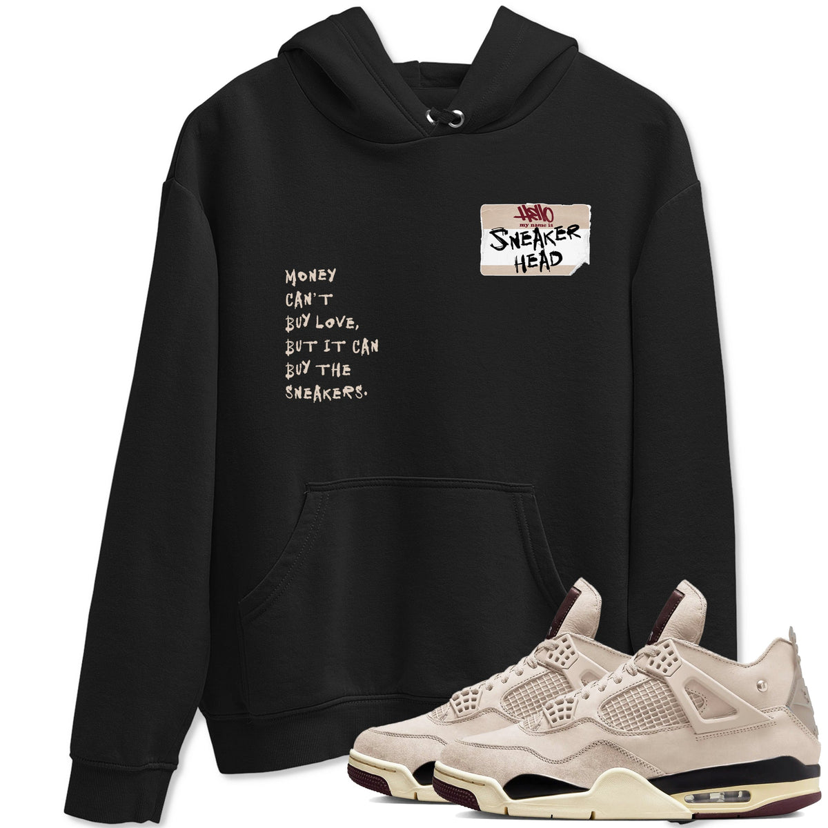 4s A Ma Maniere x Fossil Stone shirts to match jordans Sneakerhead Badge sneaker match tees Air Jordan 4 A Ma Maniere x Fossil Stone match shoes to clothes Drip Gear Zone unisex cotton Black 1 shirts
