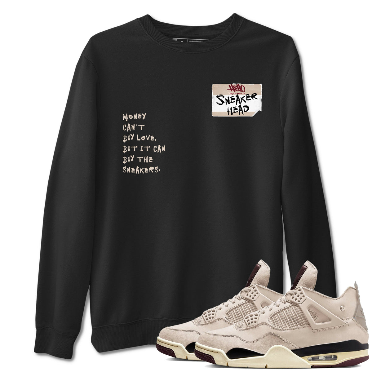 4s A Ma Maniere x Fossil Stone shirts to match jordans Sneakerhead Badge sneaker match tees Air Jordan 4 A Ma Maniere x Fossil Stone match shoes to clothes Drip Gear Zone unisex cotton Black 1 shirts