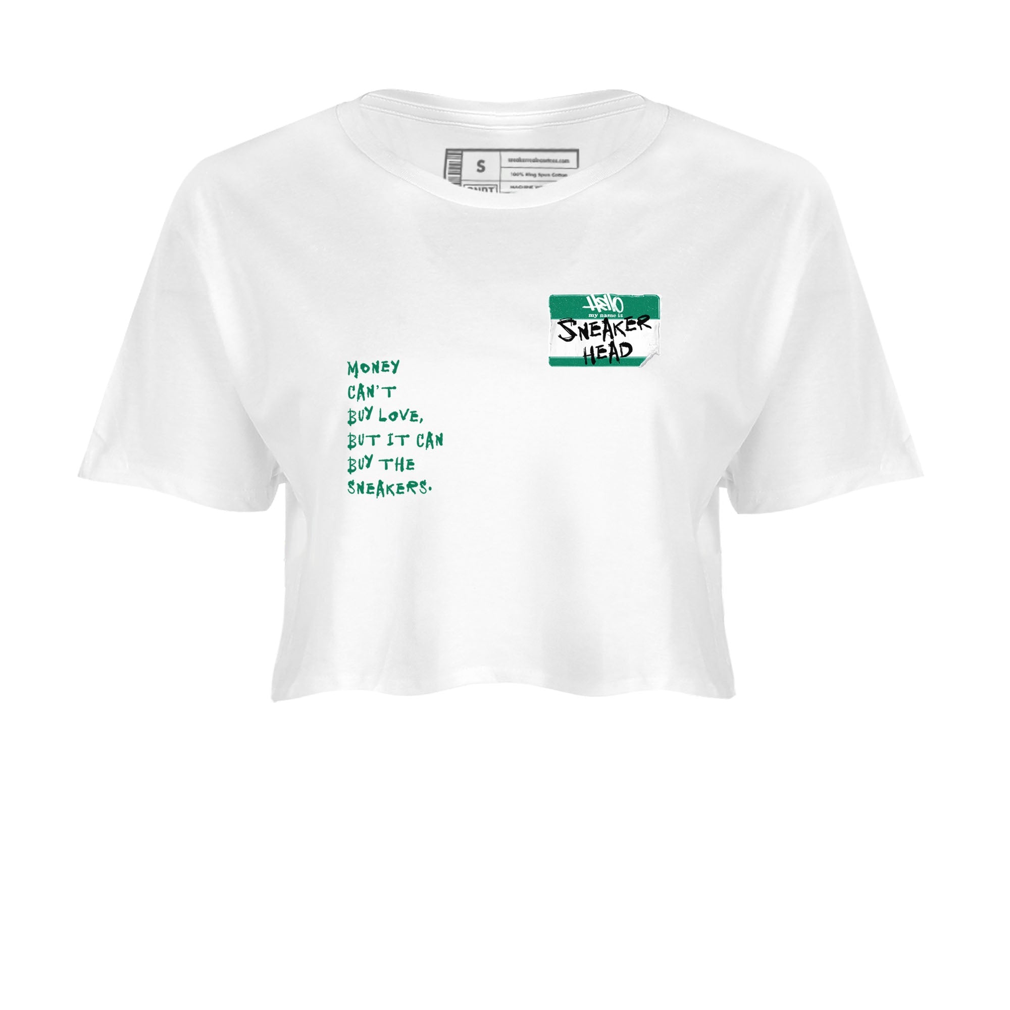 4s Oxidized Green shirts to match jordans Sneakerhead Badge sneaker match tees Air Jordan 4 Oxidized Green Drip Gear Zone streetwear brand White 2 crop tee