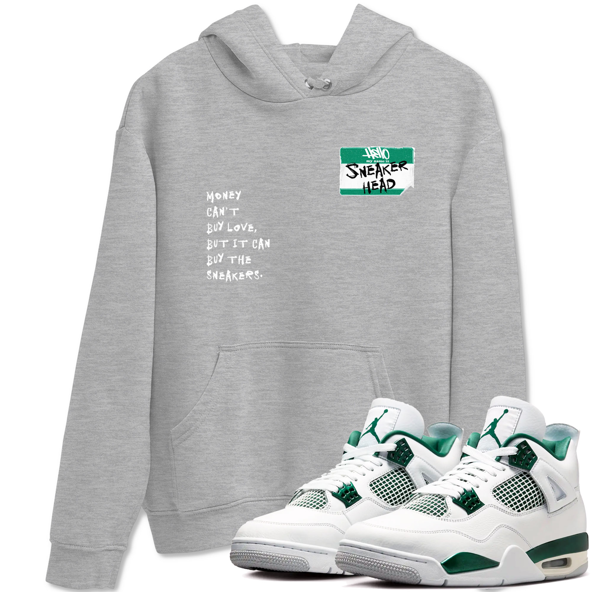 4s Oxidized Green shirts to match jordans Sneakerhead Badge sneaker match tees Air Jordan 4 Oxidized Green Drip Gear Zone streetwear brand Heather Grey 1 unisex cotton tee