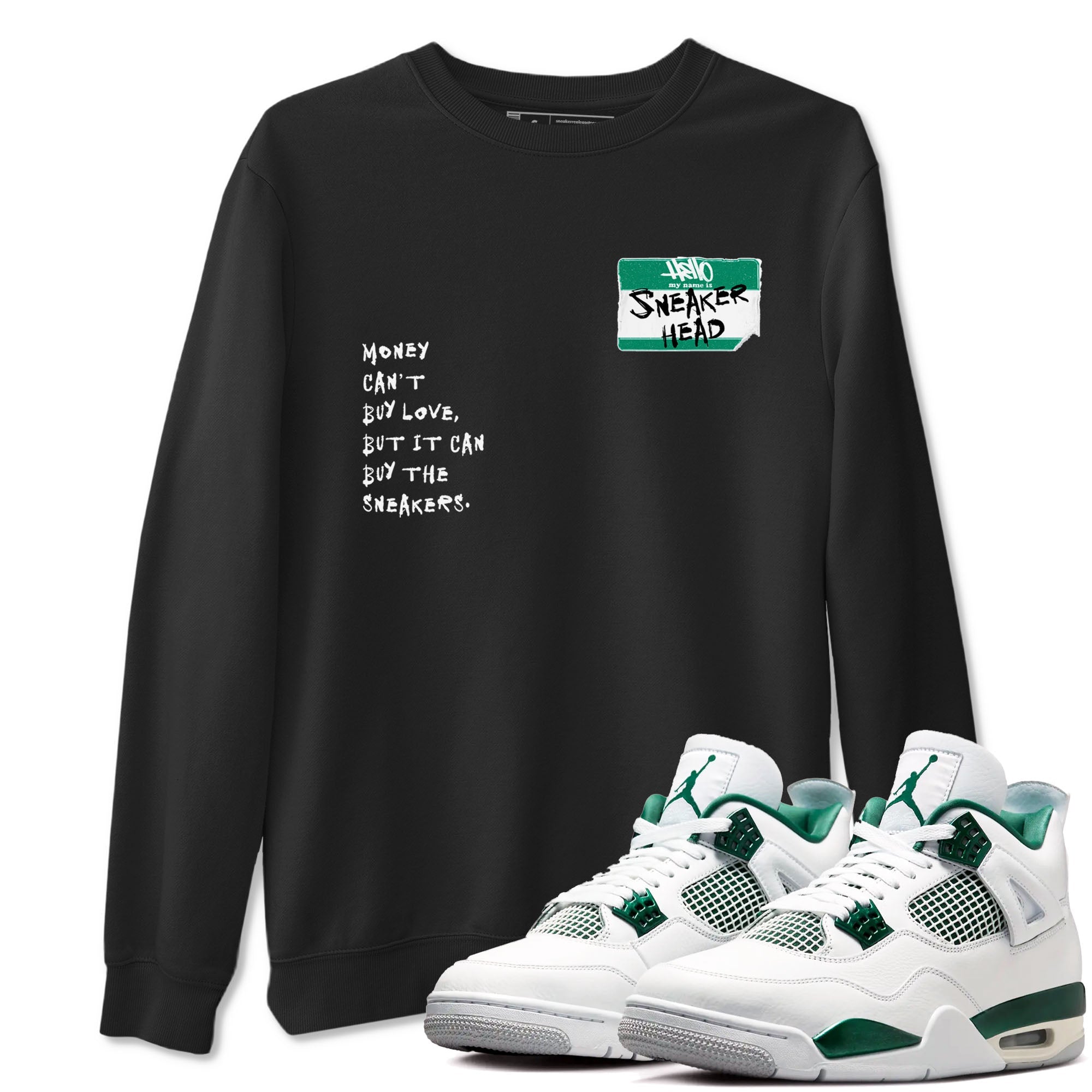 4s Oxidized Green shirts to match jordans Sneakerhead Badge sneaker match tees Air Jordan 4 Oxidized Green Drip Gear Zone streetwear brand Black 1 unisex cotton tee