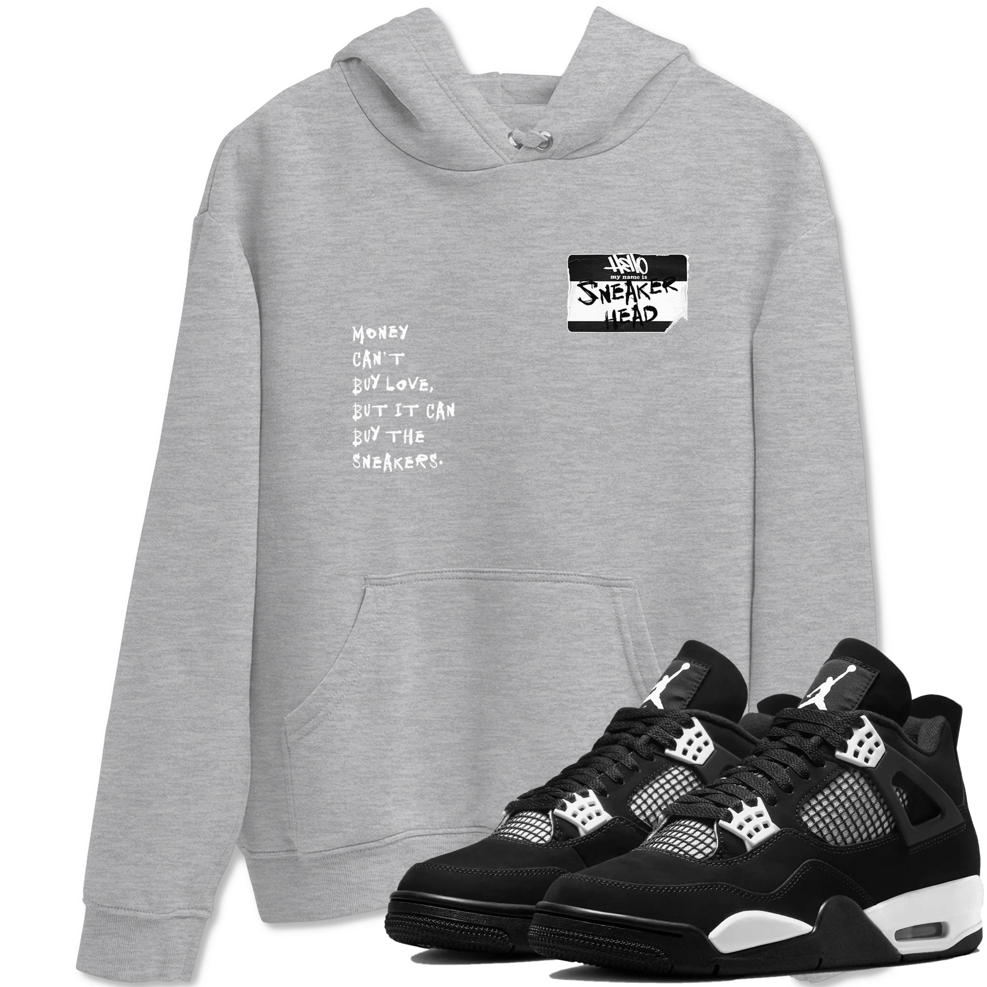 Air Jordan 4 White Thunder shirts to match jordans Sneakerhead Badge sneaker match tees Air Jordan 4 Retro White Thunder Drip Gear Zone streetwear brand Heather Grey 1 unisex cotton tee