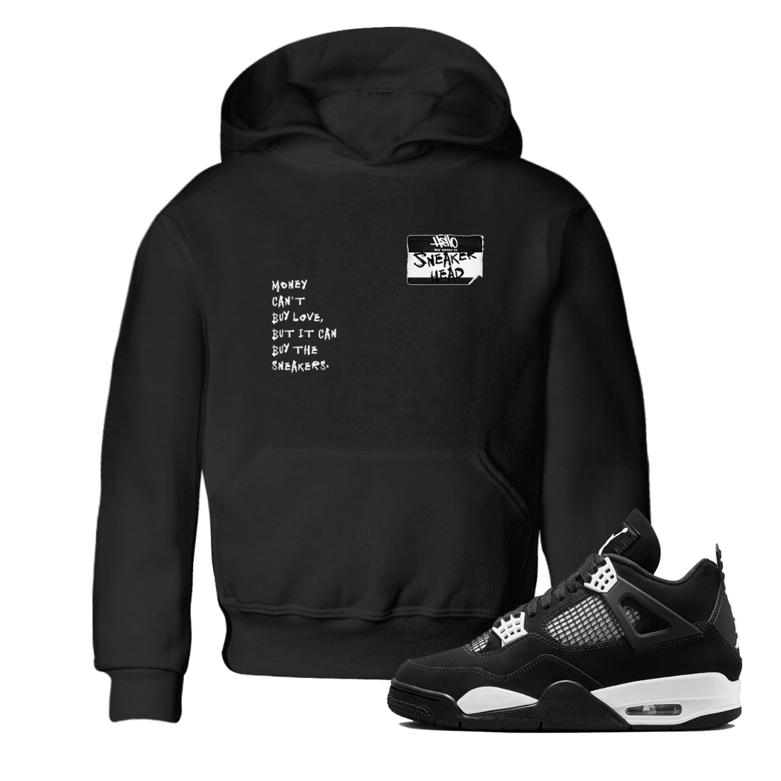 Air Jordan 4 White Thunder shirts to match jordans Sneakerhead Badge sneaker match tees Air Jordan 4 Retro White Thunder Drip Gear Zone streetwear brand Baby and Youth Black 1 cotton tee