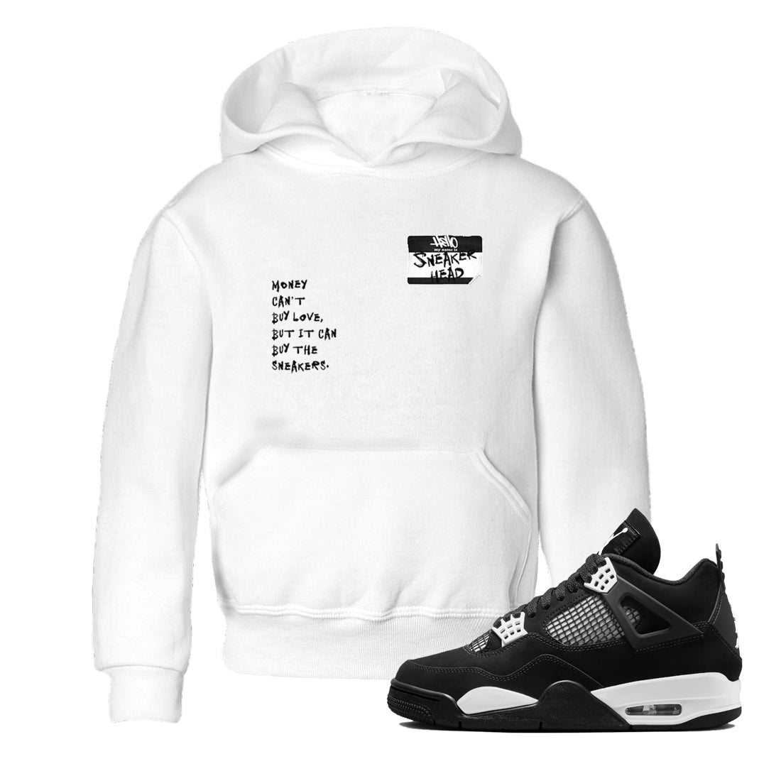 Air Jordan 4 White Thunder shirts to match jordans Sneakerhead Badge sneaker match tees Air Jordan 4 Retro White Thunder Drip Gear Zone streetwear brand Baby and Youth White 1 cotton tee