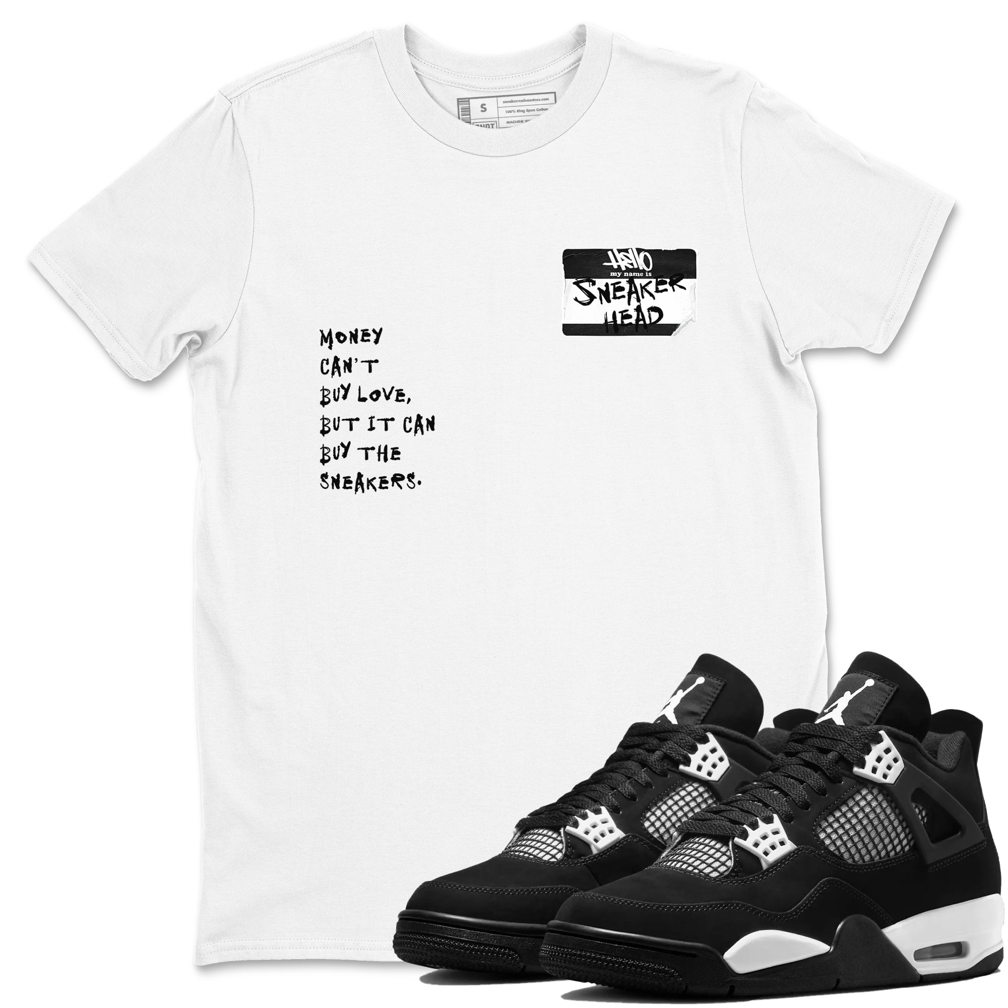 Air Jordan 4 White Thunder shirts to match jordans Sneakerhead Badge sneaker match tees Air Jordan 4 Retro White Thunder Drip Gear Zone streetwear brand White 1 unisex cotton tee