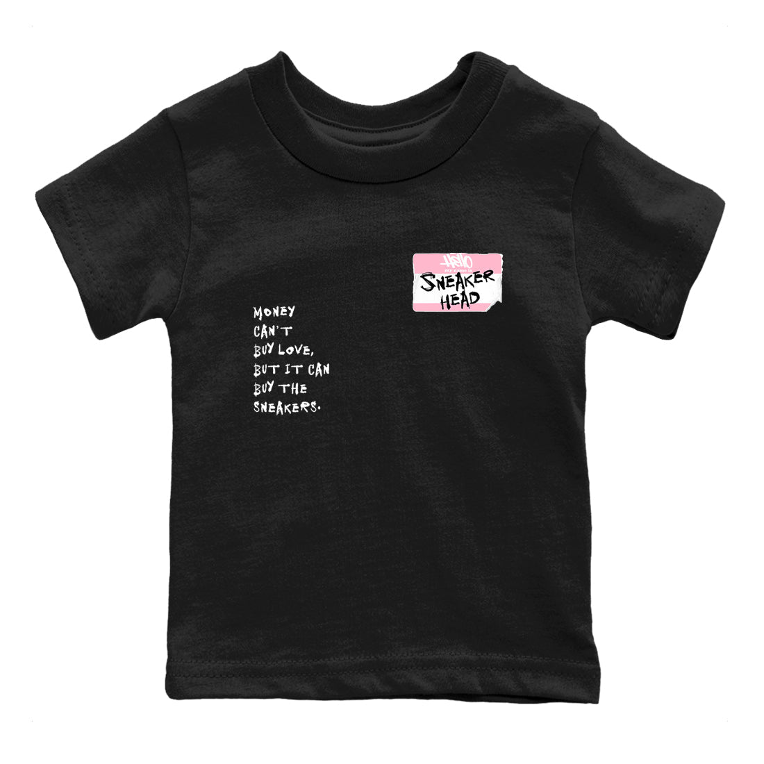Sneaker Threads Sneaker Tees To Match Air Jordan 5 Medium Soft Pink Shoes Sneakerhead Badge Kids T-Shirt Black 2