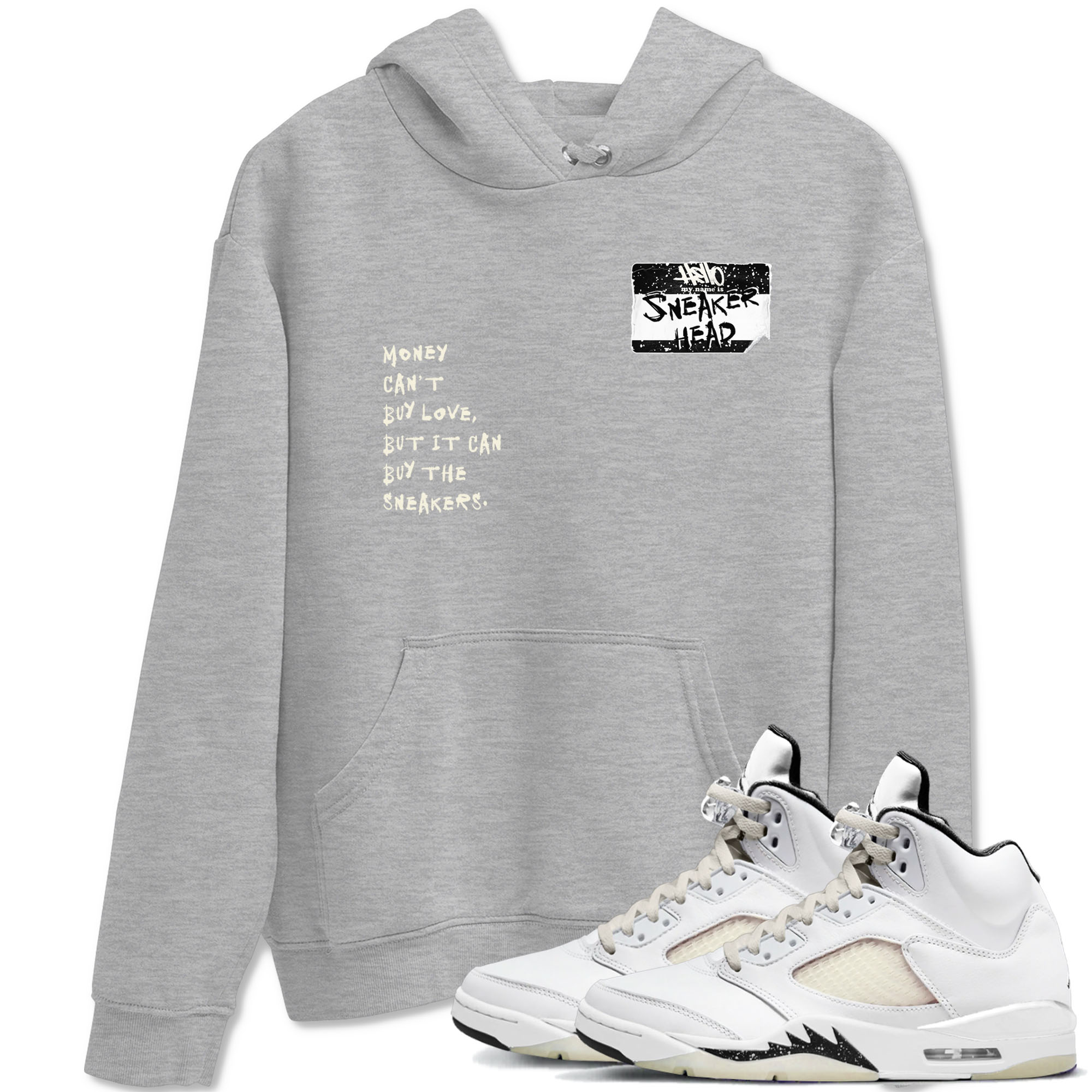 5s Sail shirt to match jordans Sneakerhead Badge sneaker tees Air Jordan 5 Sail Drip Gear Zone unisex cotton Heather Grey 1 crew neck shirt