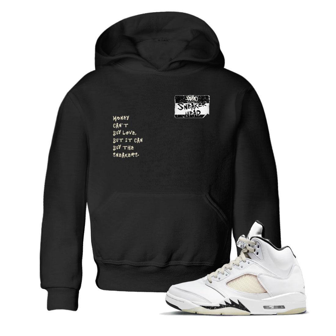 5s Sail shirt to match jordans Sneakerhead Badge sneaker tees Air Jordan 5 Sail Drip Gear Zone baby toddler Black 1 cotton Shirt
