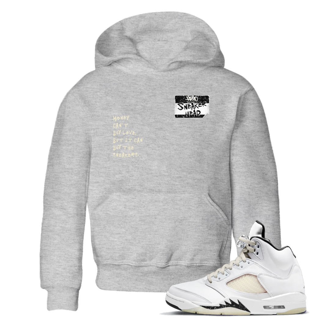 5s Sail shirt to match jordans Sneakerhead Badge sneaker tees Air Jordan 5 Sail Drip Gear Zone baby toddler Heather Grey 1 cotton Shirt
