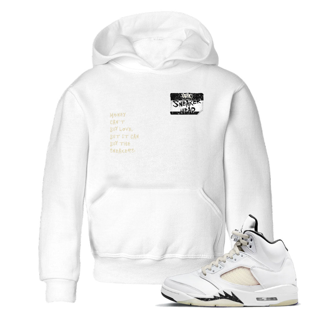 5s Sail shirt to match jordans Sneakerhead Badge sneaker tees Air Jordan 5 Sail Drip Gear Zone baby toddler White 1 cotton Shirt