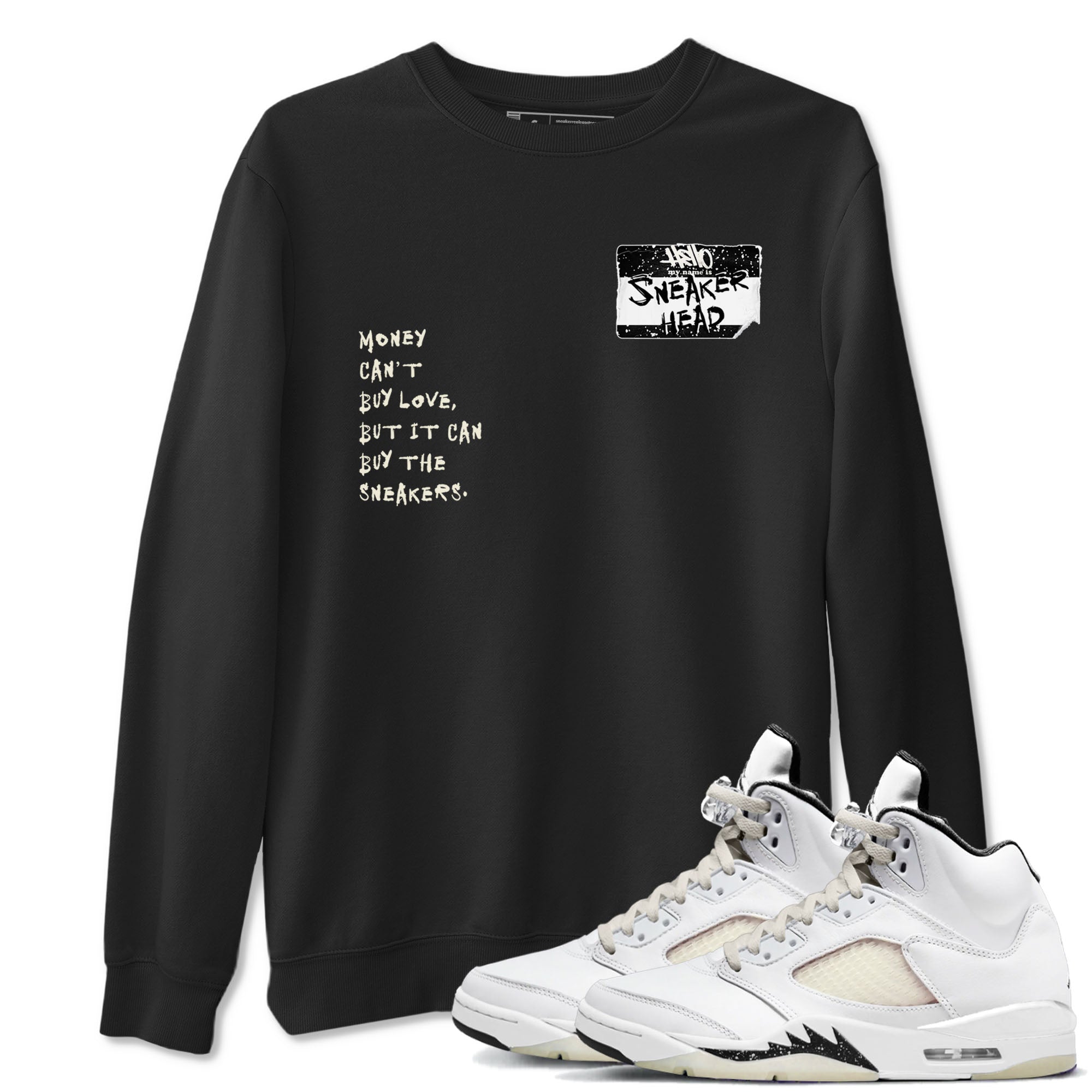 5s Sail shirt to match jordans Sneakerhead Badge sneaker tees Air Jordan 5 Sail Drip Gear Zone unisex cotton Black 1 crew neck shirt