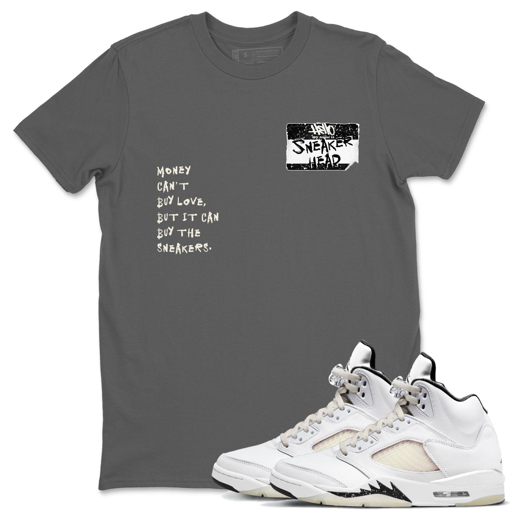 5s Sail shirt to match jordans Sneakerhead Badge sneaker tees Air Jordan 5 Sail Drip Gear Zone unisex cotton Cool Grey 1 crew neck shirt