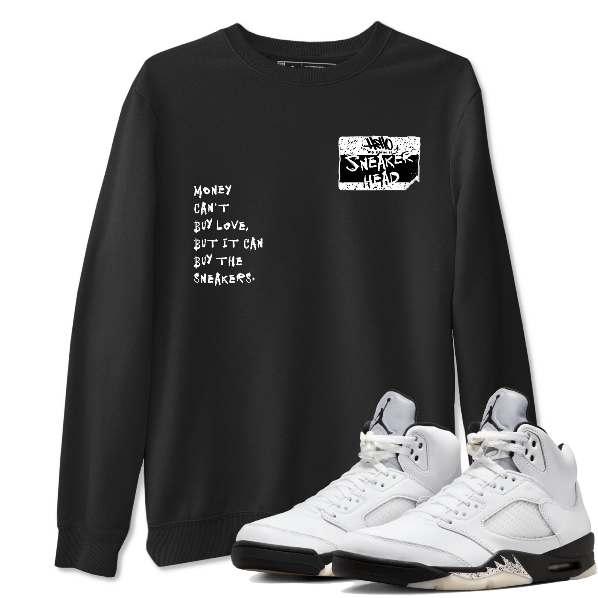5s White Black shirts to match jordans Sneakerhead Badge sneaker match tees Air Jordan 5 White Black match shoes to clothes Drip Gear Zone unisex cotton Black 1 shirts