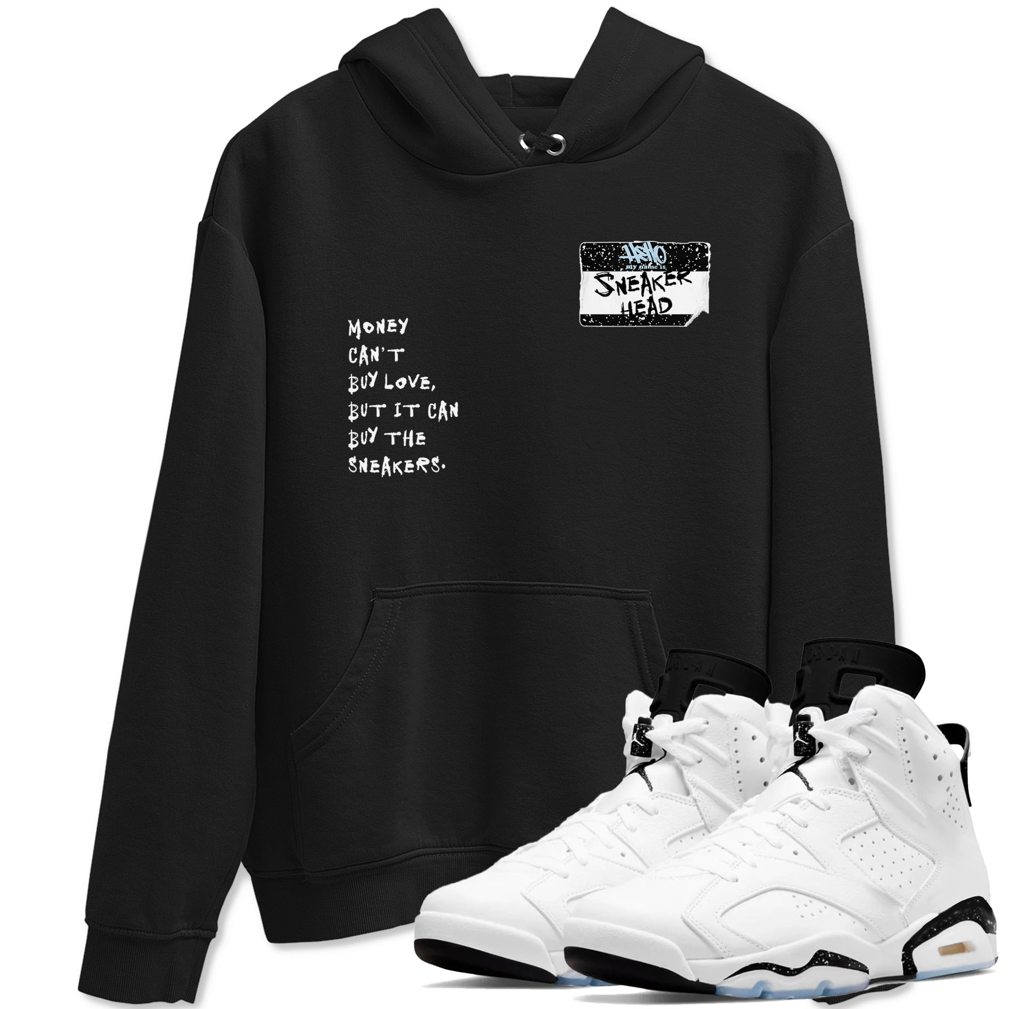 6s White Black shirt to match jordans Sneakerhead Badge sneaker tees Air Jordan 6 White Black Drip Gear Zone unisex cotton Black 1 crew neck shirt
