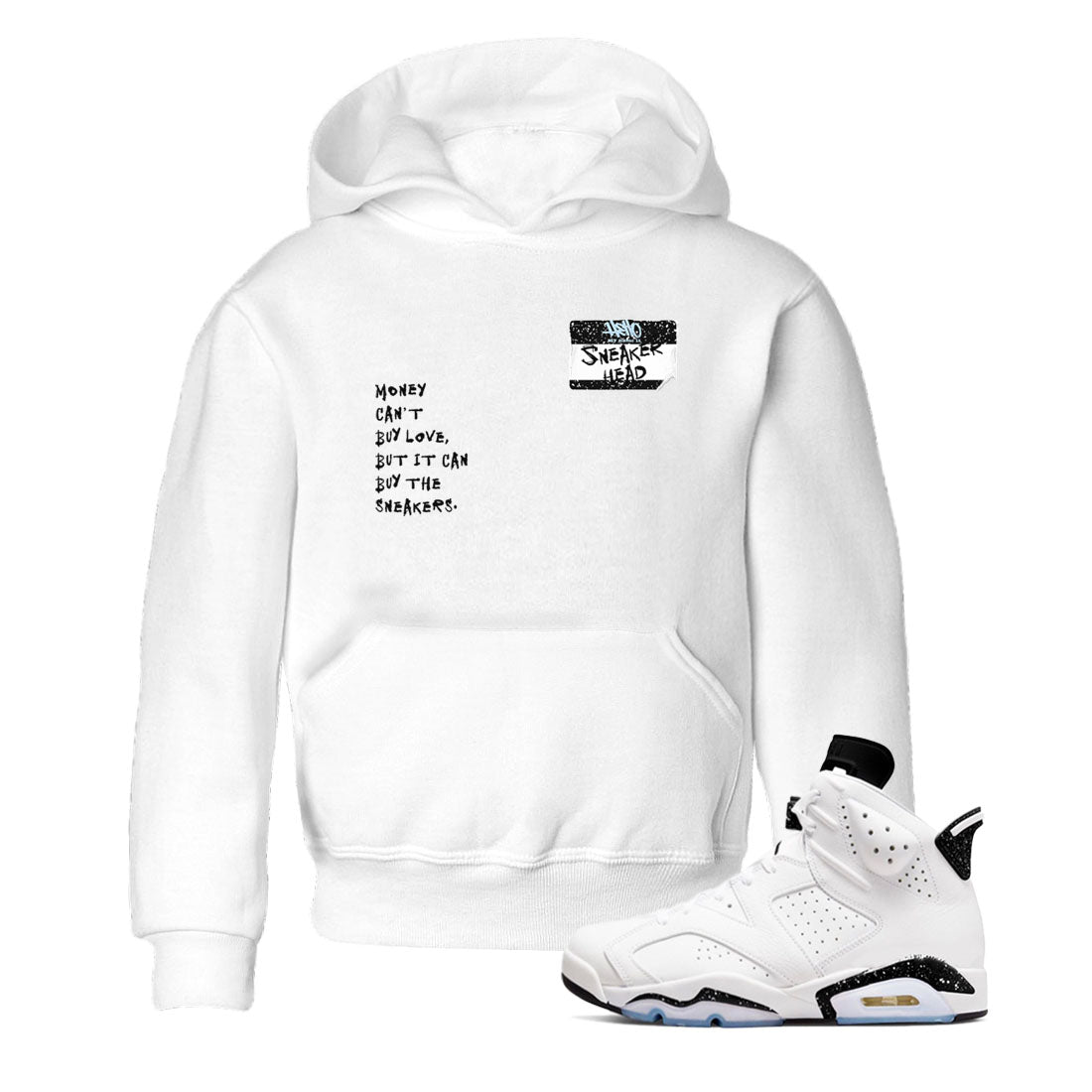 6s White Black shirt to match jordans Sneakerhead Badge sneaker tees Air Jordan 6 White Black Drip Gear Zone baby toddler White 1 cotton Shirt