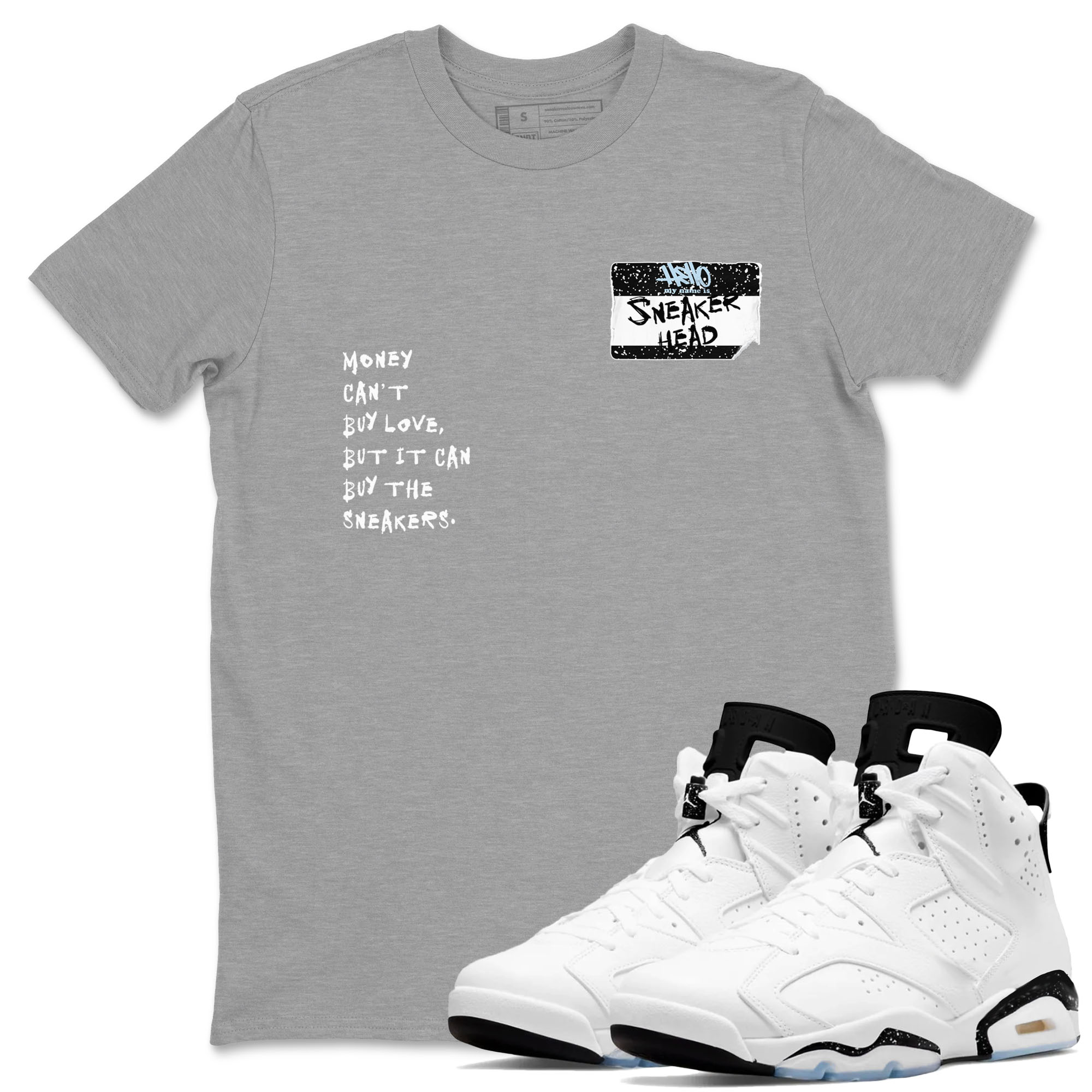 6s Reverse Cookies shirt to match jordans Sneakerhead Badge sneaker tees Air Jordan 6 Reverse Cookies Drip Gear Zone unisex cotton Heather Grey 1 crew neck shirt