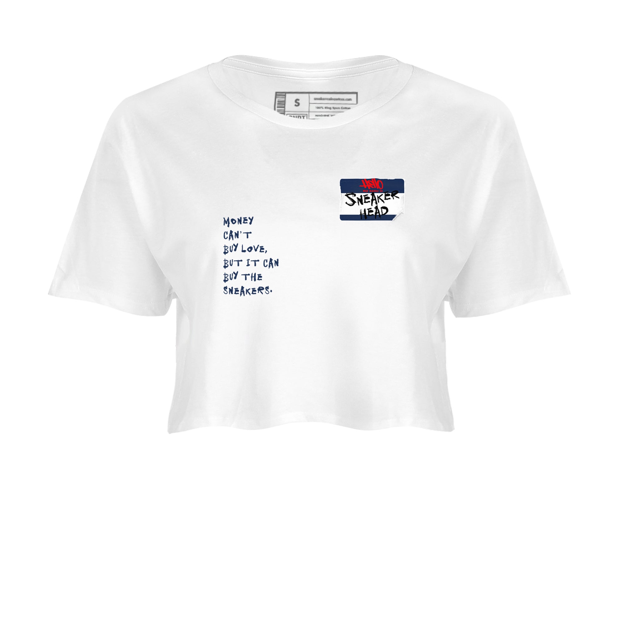 6s White And Midnight Navy shirts to match jordans Sneakerhead Badge sneaker match tees Air Jordan 6 White And Midnight Navy Drip Gear Zone unisex cotton White 2 Crop Shirts