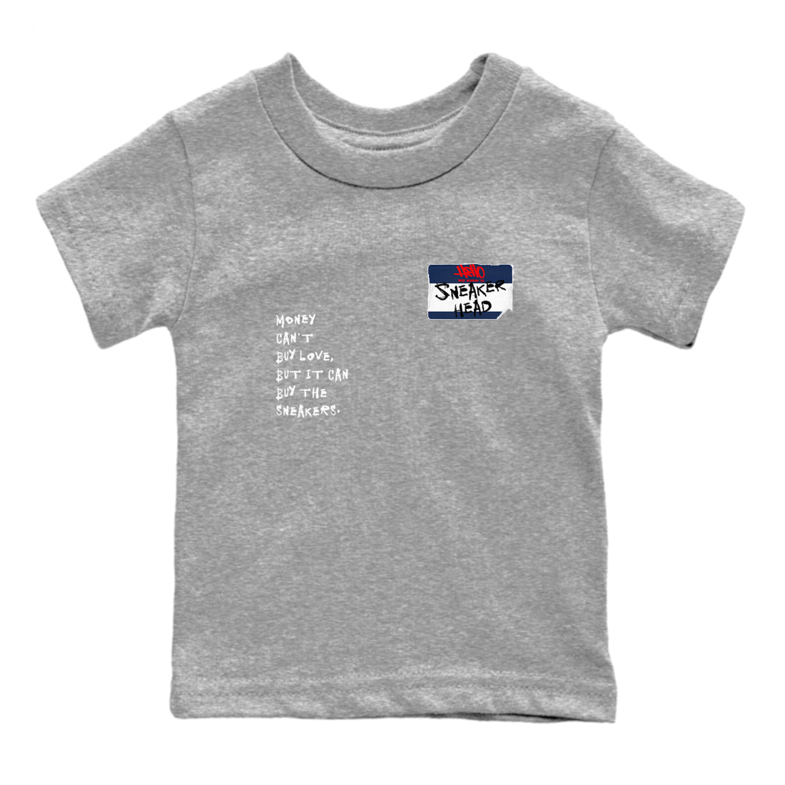 6s White And Midnight Navy shirts to match jordans Sneakerhead Badge sneaker match tees Air Jordan 6 White And Midnight Navy Drip Gear Zone Youth Baby Heather Grey 2 crew neck shirts