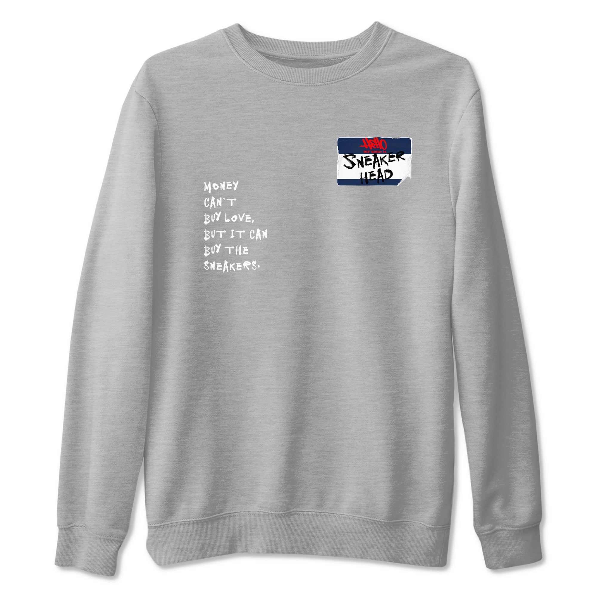 6s White And Midnight Navy shirts to match jordans Sneakerhead Badge sneaker match tees Air Jordan 6 White And Midnight Navy Drip Gear Zone unisex cotton Heather Grey 2 crew neck shirts