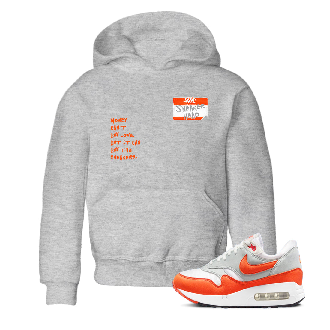 Air Max 1 OG '86 'Summit White and Cosmic Clay shirts to match jordans Sneakerhead Badge sneaker match tees Air Max 1 Cosmic Clay match shoes to clothes Drip Gear Zone Youth Baby Heather Grey 1 tee