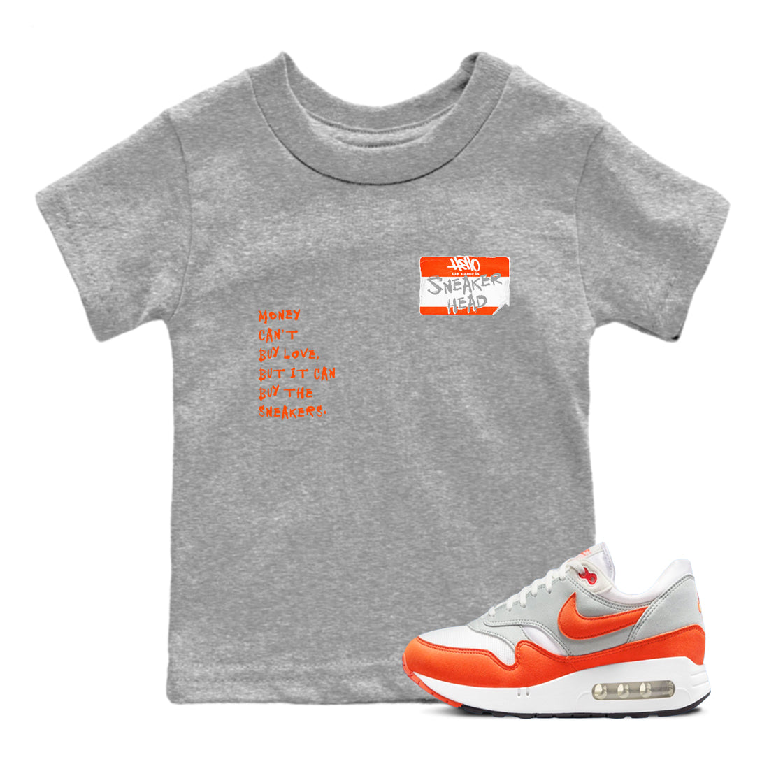 Air Max 1 OG '86 'Summit White and Cosmic Clay shirts to match jordans Sneakerhead Badge sneaker match tees Air Max 1 Cosmic Clay match shoes to clothes Drip Gear Zone Youth Baby Heather Grey 1 tee