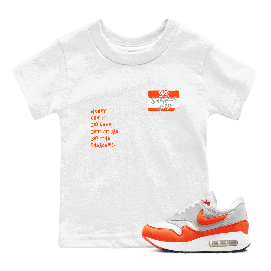 Air Max 1 OG '86 'Summit White and Cosmic Clay shirts to match jordans Sneakerhead Badge sneaker match tees Air Max 1 Cosmic Clay match shoes to clothes Drip Gear Zone Youth Baby White 1 tee