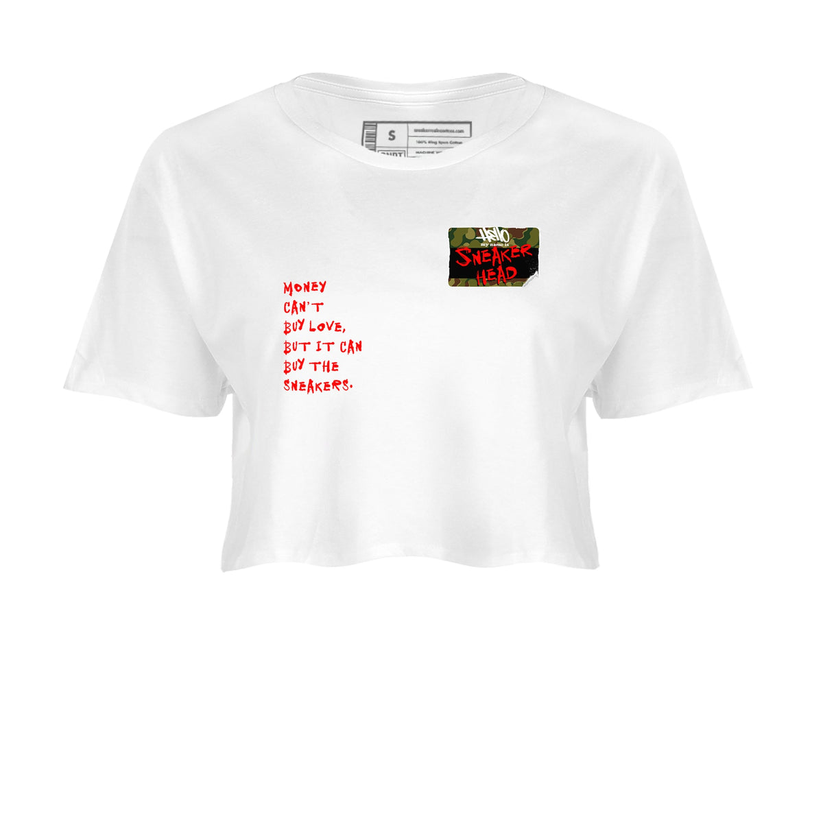 Air Max 90 Duck Camo shirts to match jordans Sneakerhead Badge sneaker match tees Air Max 90 Reverse Duck Camo match shoes to clothes Drip Gear Zone unisex cotton White 2 crop tee