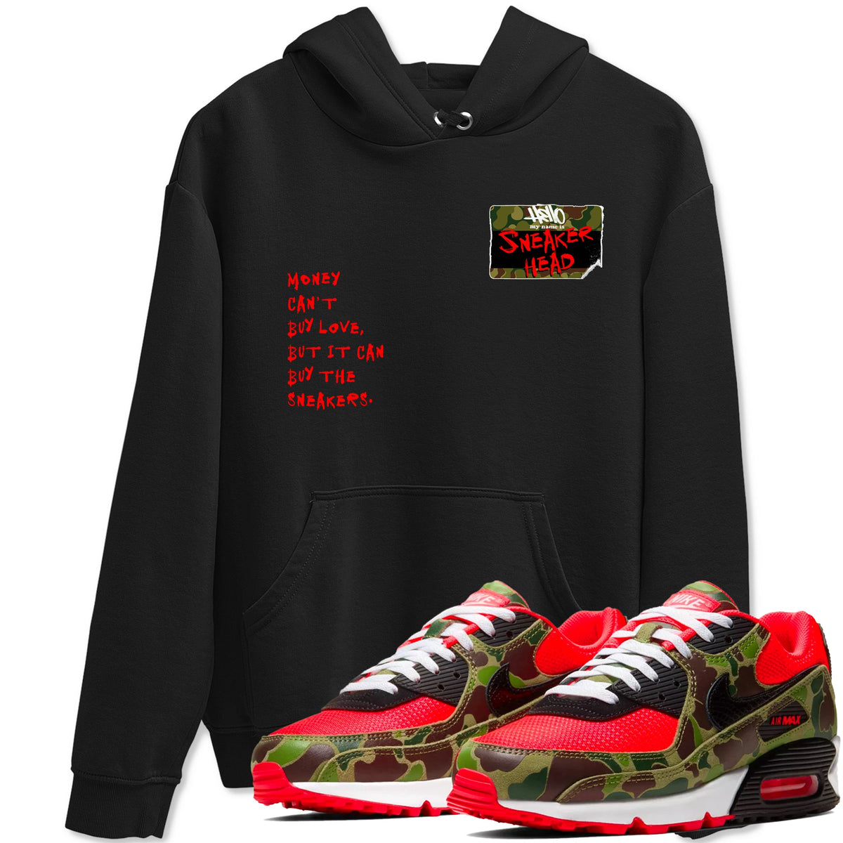 Air Max 90 Duck Camo shirts to match jordans Sneakerhead Badge sneaker match tees Air Max 90 Reverse Duck Camo match shoes to clothes Drip Gear Zone unisex cotton Black 1 shirts