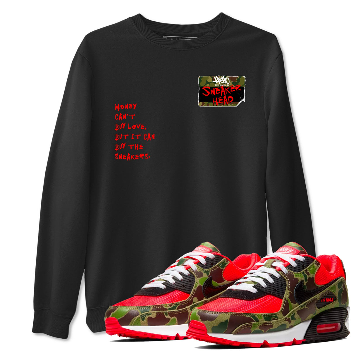 Air Max 90 Duck Camo shirts to match jordans Sneakerhead Badge sneaker match tees Air Max 90 Reverse Duck Camo match shoes to clothes Drip Gear Zone unisex cotton Black 1 shirts