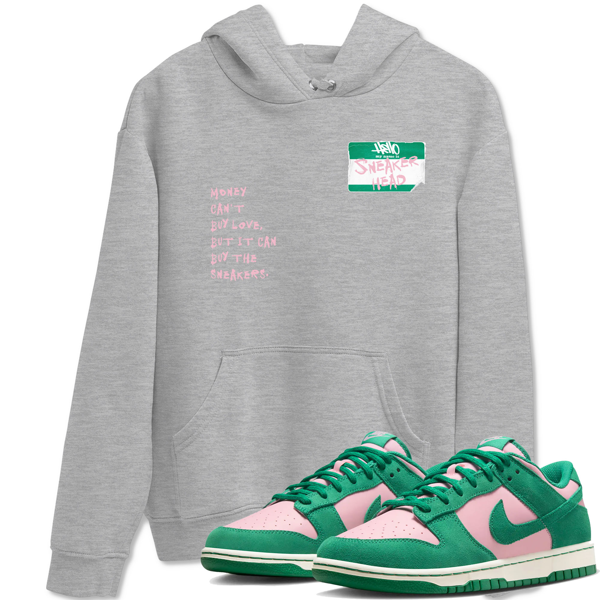 Dunk Medium Soft Pink Malachite shirt to match jordans Sneakerhead Badge sneaker tees Dunk Medium Soft Pink Malachite Drip Gear Zone unisex cotton Heather Grey 1 crew neck shirt