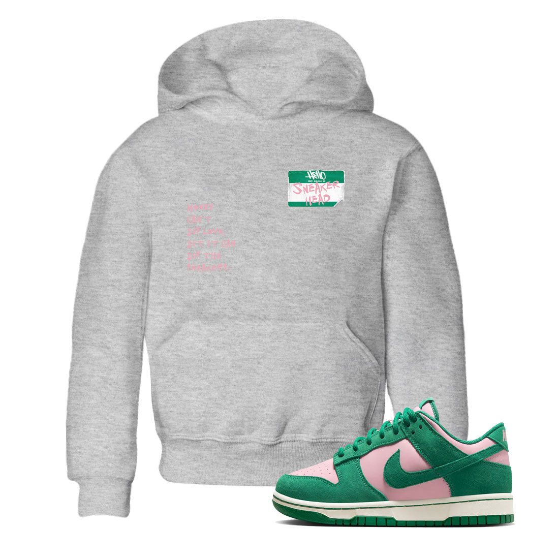 Dunk Medium Soft Pink Malachite shirt to match jordans Sneakerhead Badge sneaker tees Dunk Medium Soft Pink Malachite Drip Gear Zone baby toddler Heather Grey 1 cotton Shirt