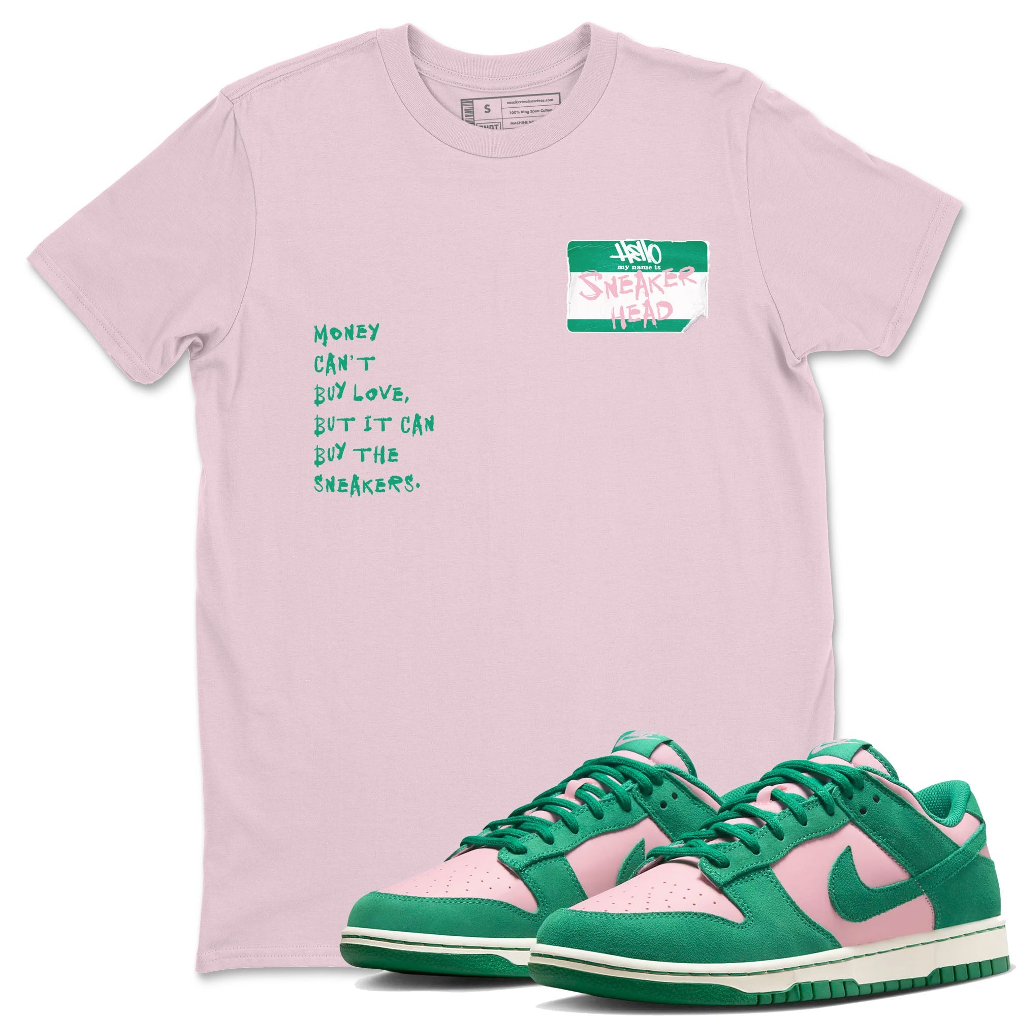 Dunk Medium Soft Pink Malachite shirt to match jordans Sneakerhead Badge sneaker tees Dunk Medium Soft Pink Malachite Drip Gear Zone unisex cotton Pink 1 crew neck shirt