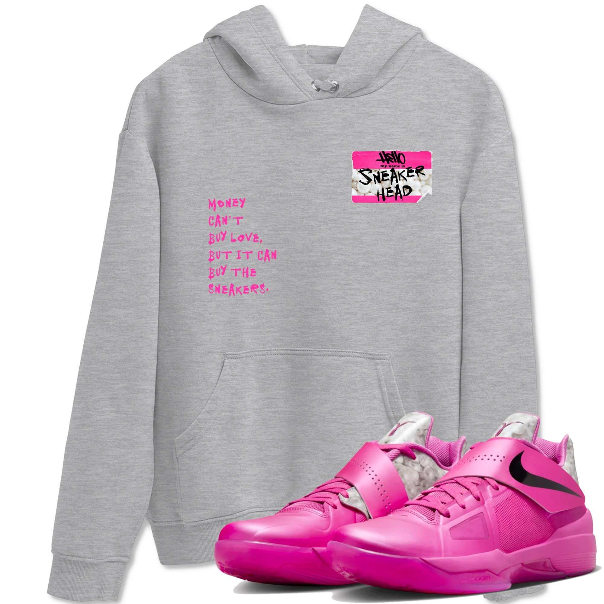 Nike KD 4 Retro Aunt Pearl shirts to match jordans Sneakerhead Badge sneaker match tees Nike KD 4 Aunt Pearl match shoes to clothes Drip Gear Zone unisex cotton Heather Grey 1 shirts