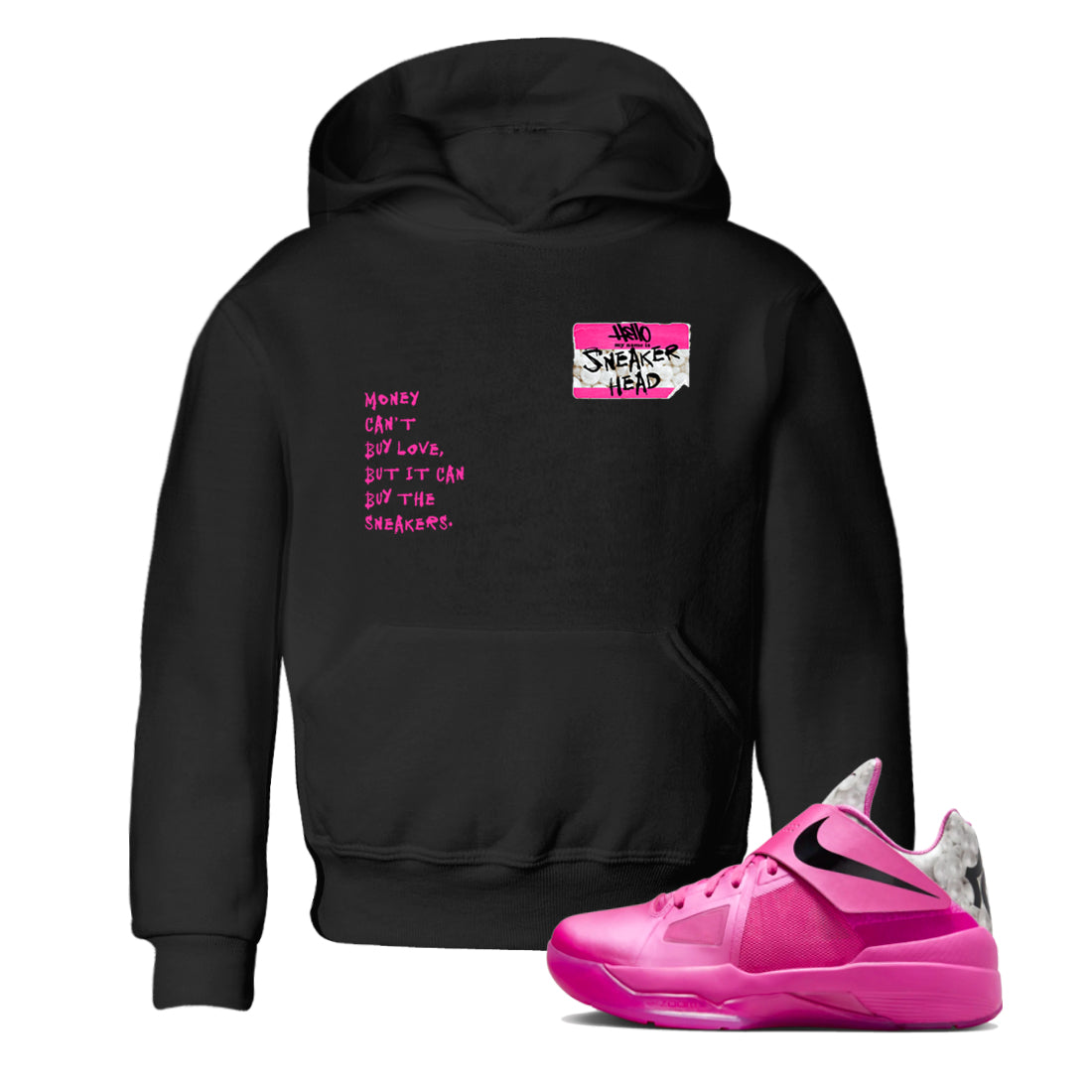 Nike KD 4 Retro Aunt Pearl shirts to match jordans Sneakerhead Badge sneaker match tees Nike KD 4 Aunt Pearl match shoes to clothes Drip Gear Zone Youth Baby Black 1 tee