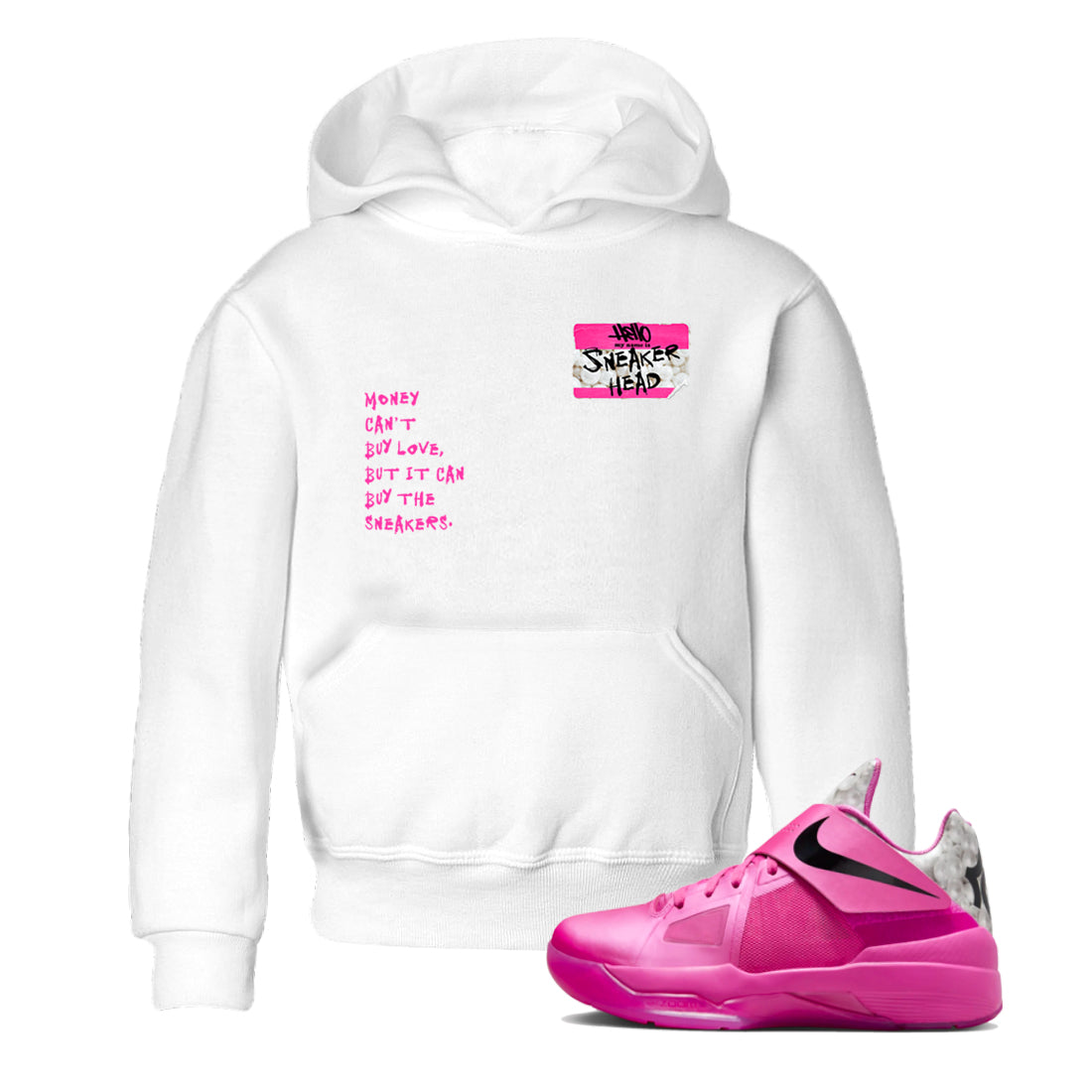 Nike KD 4 Retro Aunt Pearl shirts to match jordans Sneakerhead Badge sneaker match tees Nike KD 4 Aunt Pearl match shoes to clothes Drip Gear Zone Youth Baby White 1 tee