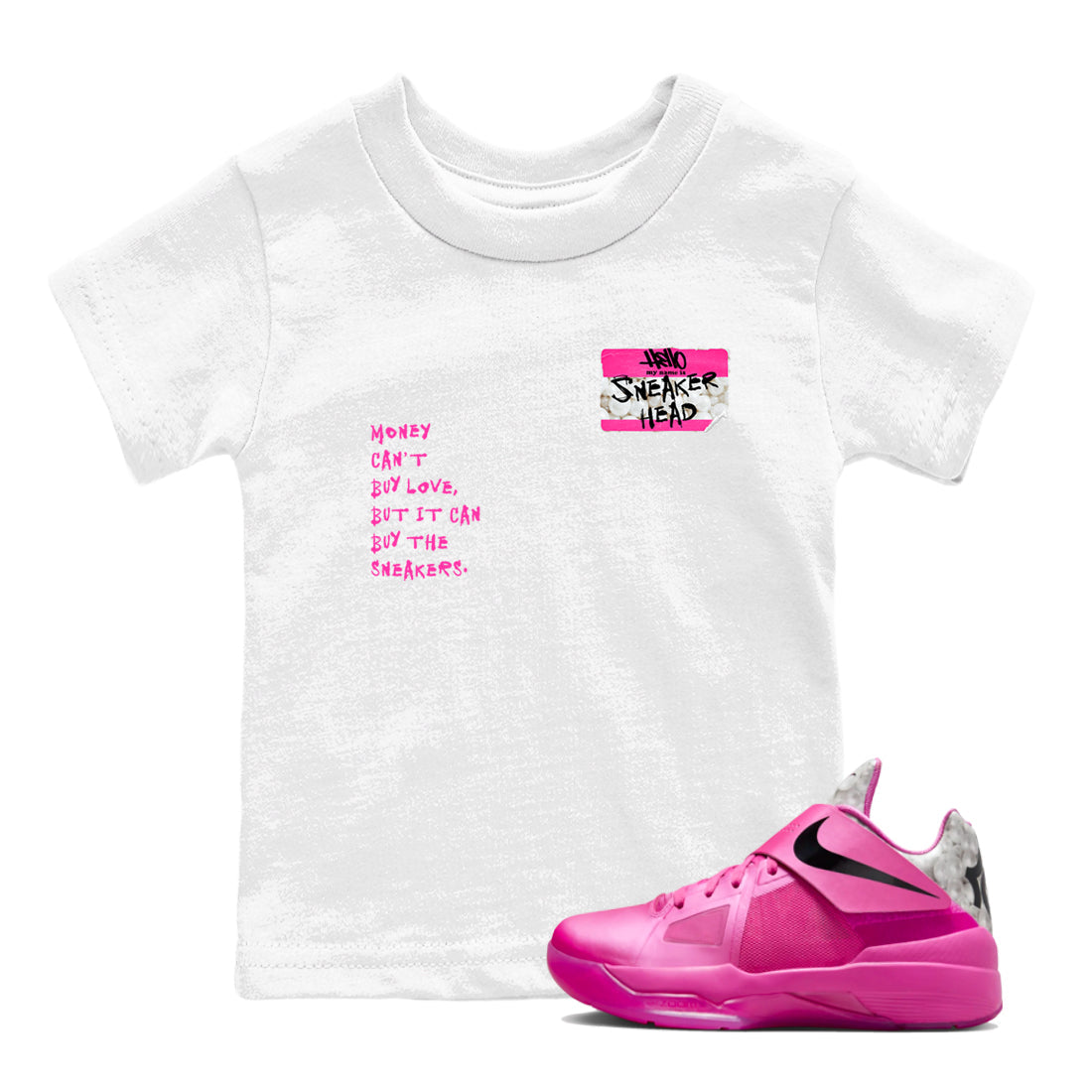 Nike KD 4 Retro Aunt Pearl shirts to match jordans Sneakerhead Badge sneaker match tees Nike KD 4 Aunt Pearl match shoes to clothes Drip Gear Zone Youth Baby White 1 tee