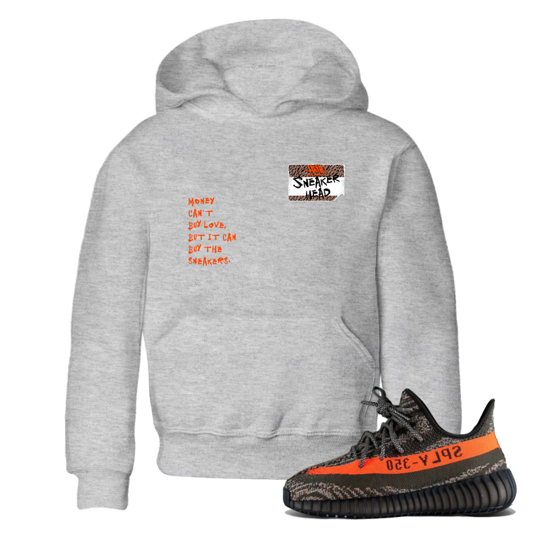 Yeezy 350 Carbon Beluga shirts to match jordans Sneakerhead Badge sneaker match tees Yeezy 350 Carbon Beluga match shoes to clothes Drip Gear Zone Youth Baby Heather Grey 1 tee