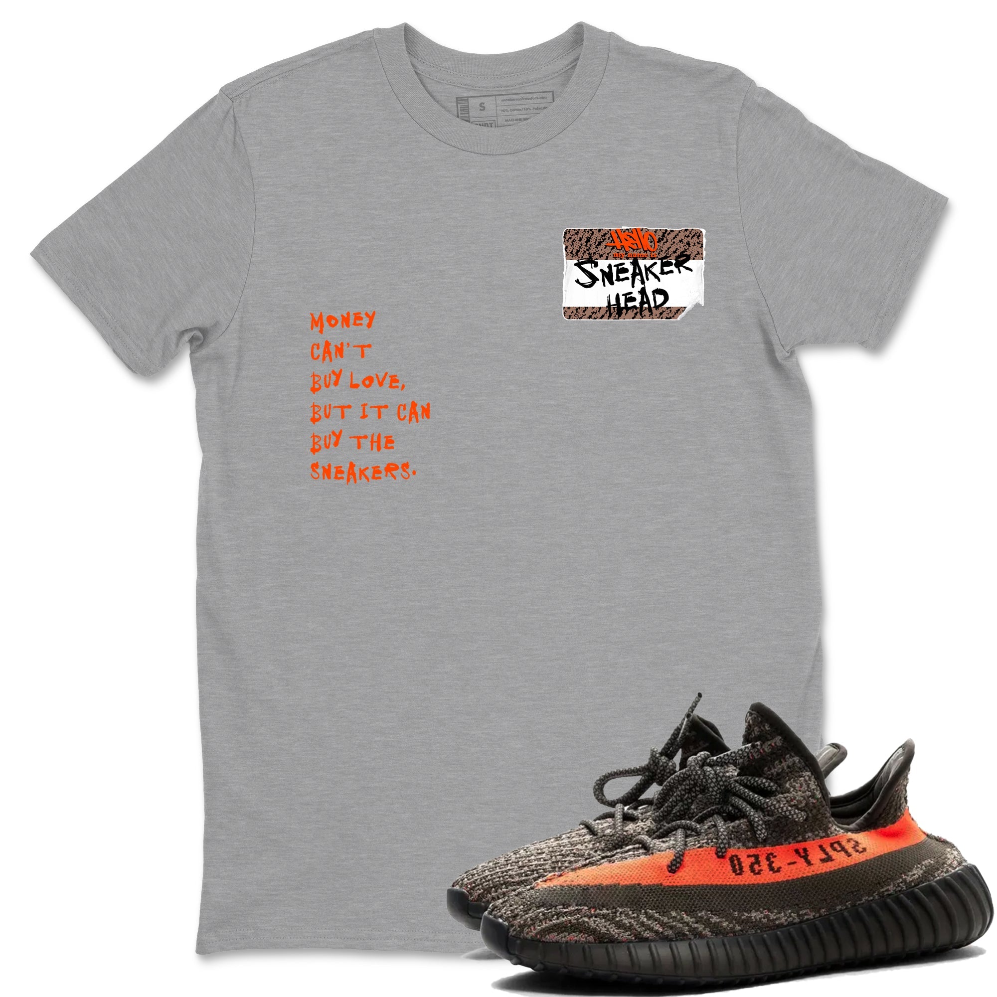 Yeezy 350 Carbon Beluga shirts to match jordans Sneakerhead Badge sneaker match tees Yeezy 350 Carbon Beluga match shoes to clothes Drip Gear Zone unisex cotton Heather Grey 1 shirts