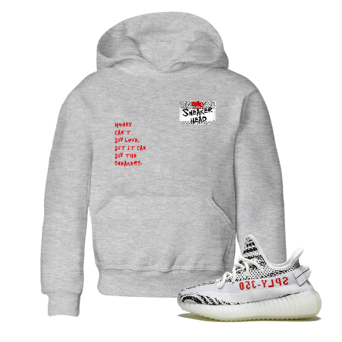 Yeezy 350 Zebra shirts to match jordans Sneakerhead Badge sneaker match tees Yeezy 350 Zebra match shoes to clothes Drip Gear Zone Youth Baby Heather Grey 1 tee