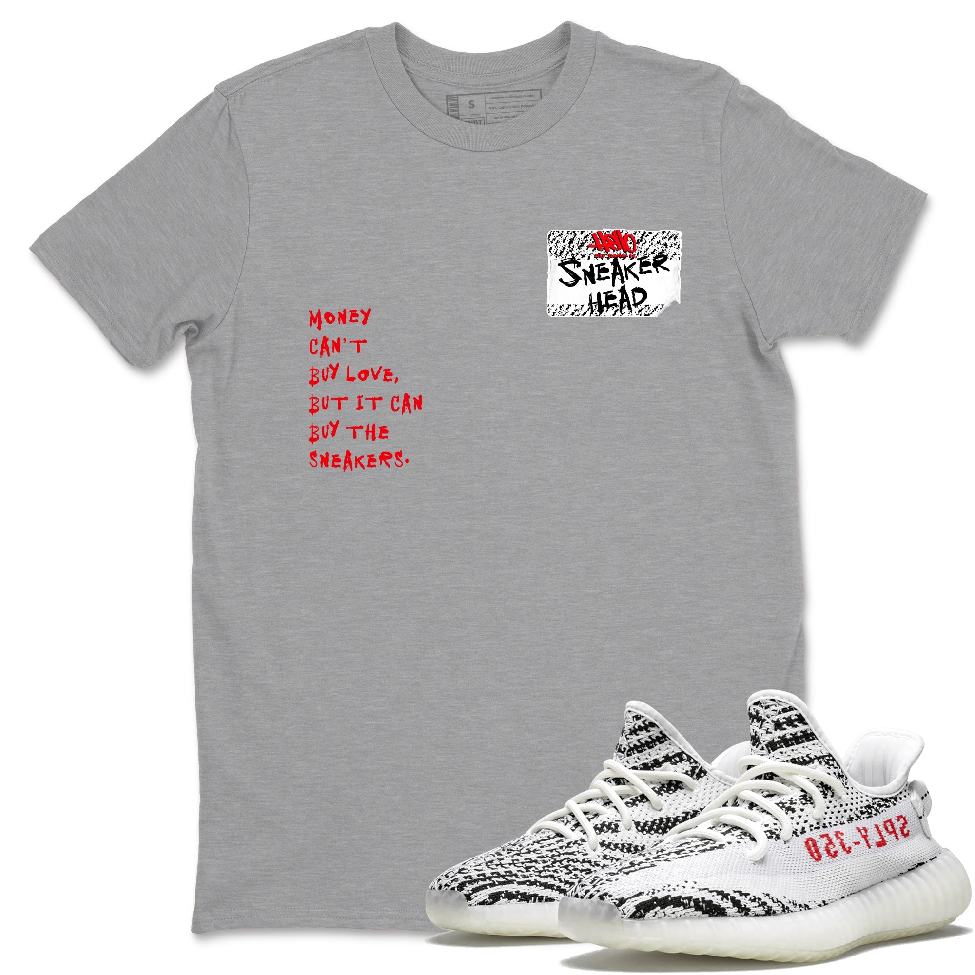 Yeezy 350 Zebra shirts to match jordans Sneakerhead Badge sneaker match tees Yeezy 350 Zebra match shoes to clothes Drip Gear Zone unisex cotton Heather Grey 1 shirts