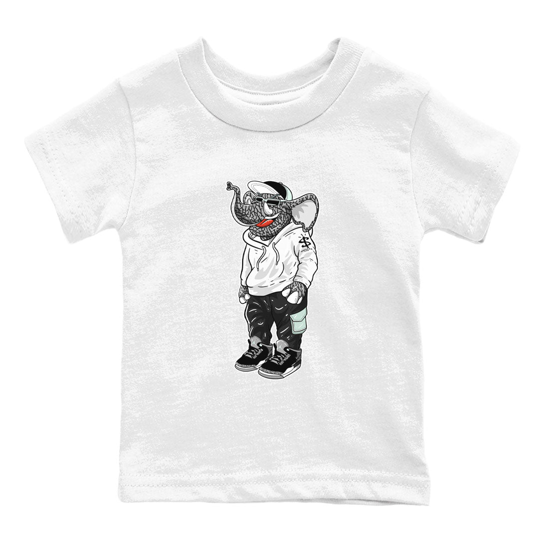 Air Jordan 3 Green Glow shirt to match jordans Sneakerhead Elephant sneaker tees Air Jordan 3 Green Glow Drip Gear Zone baby toddler White 2 cotton Shirt